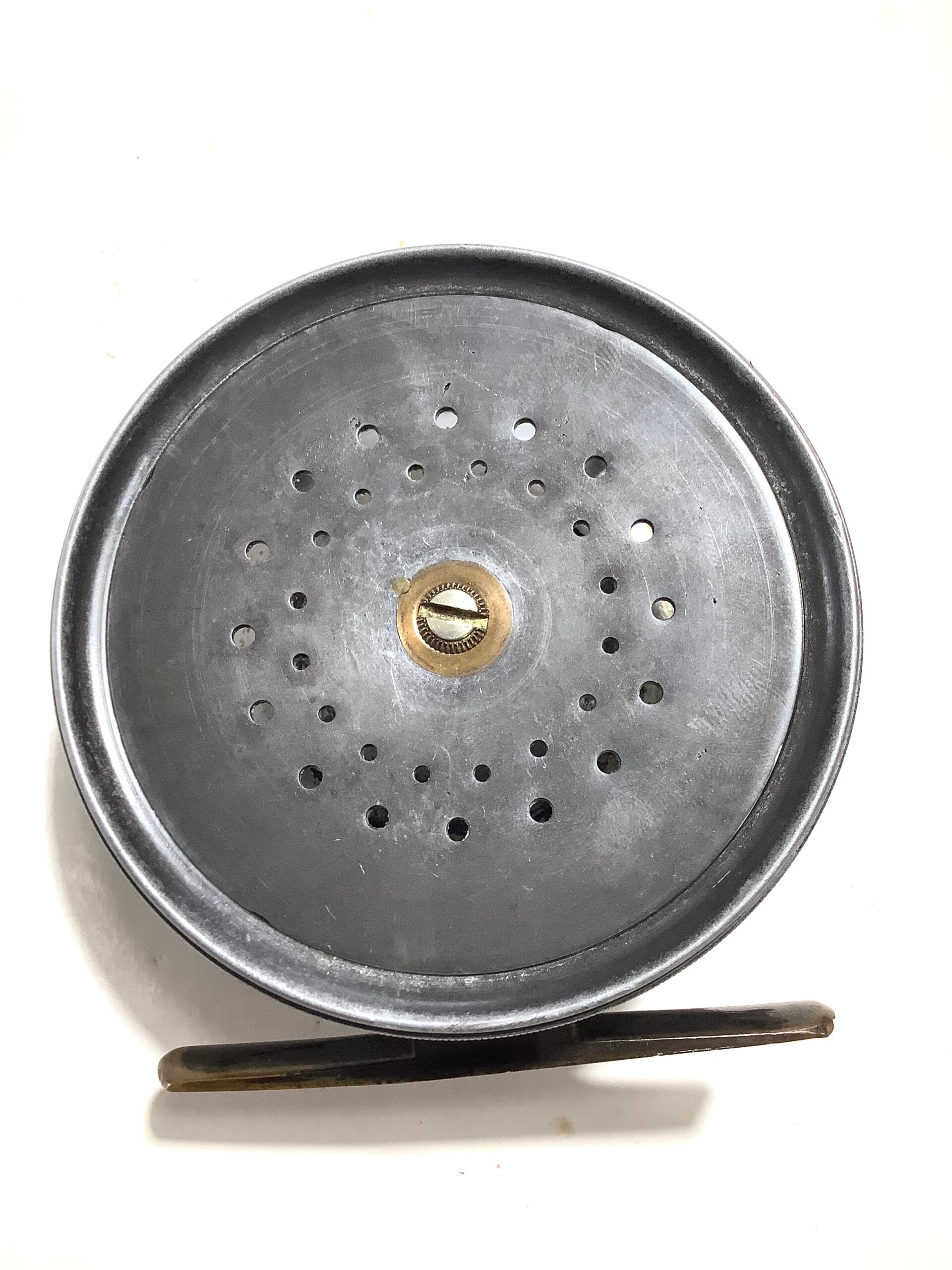 Antique Hardy Bros Brass Faced Perfect Salmon Fly Reel in excellent condition