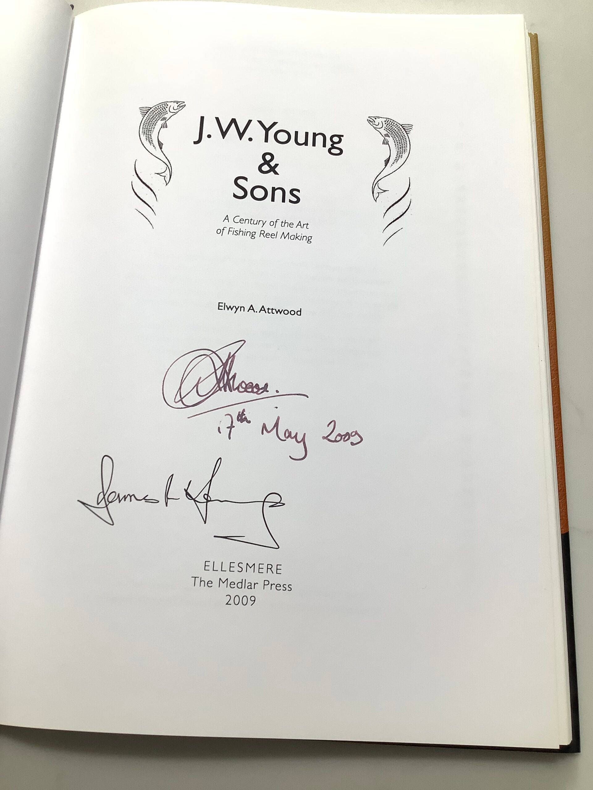 J.W.YOUNG “ A Century of the art of making fishing REELS” First Edition Hardback Signed by Author James Young
