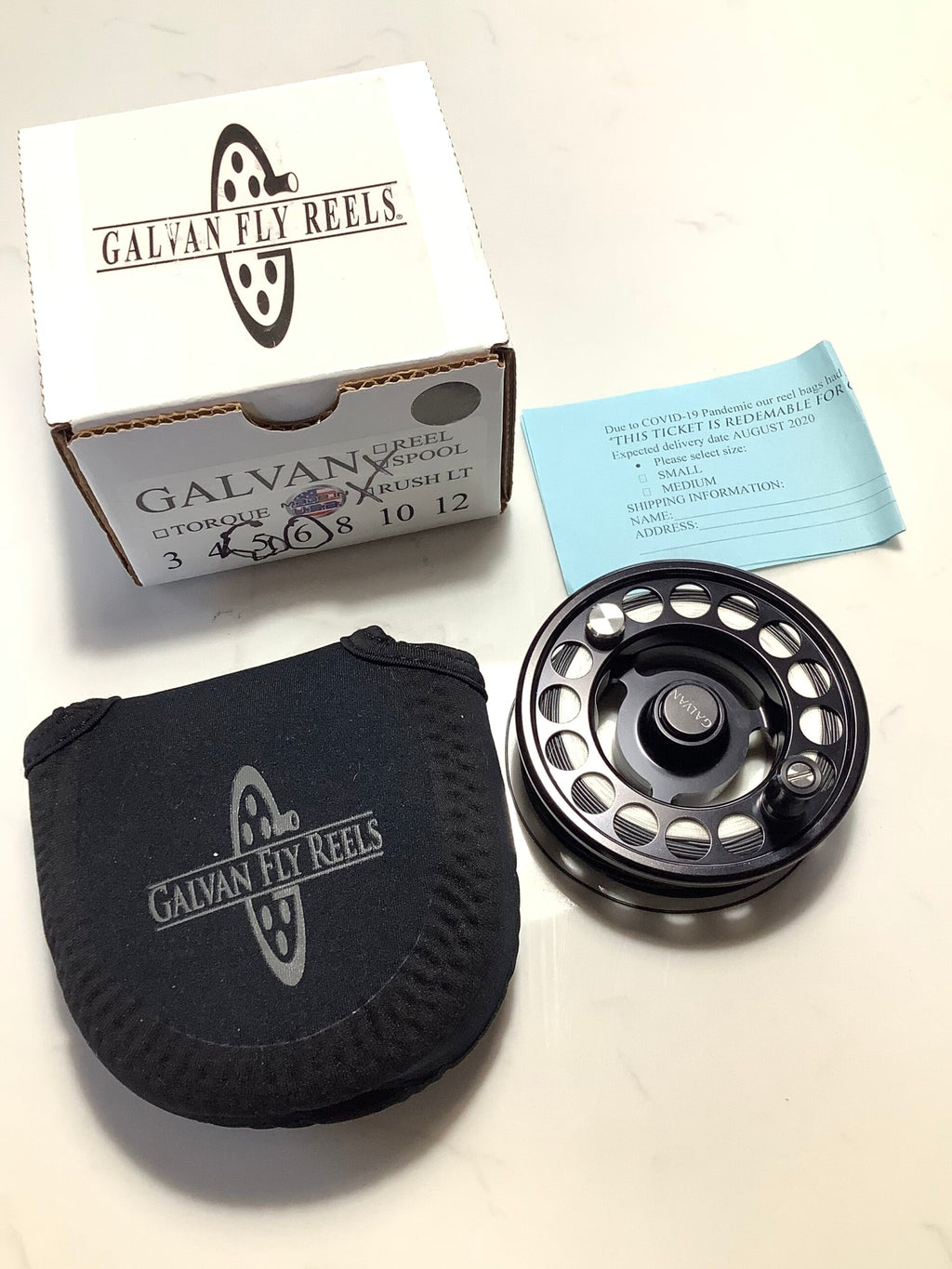 As NEW Excellent quality GALVAN #6 Fly Reel with Spare Spool and New SA ANADRO lines
