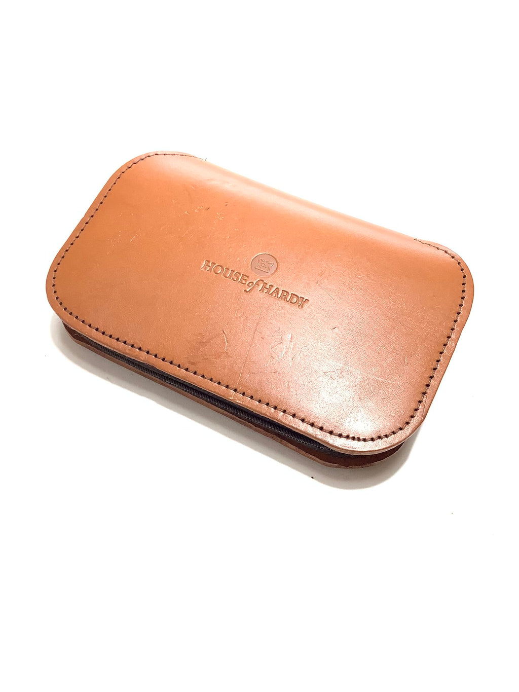 Hardy Bros Leather Fly Wallet with dressed Salmon flies