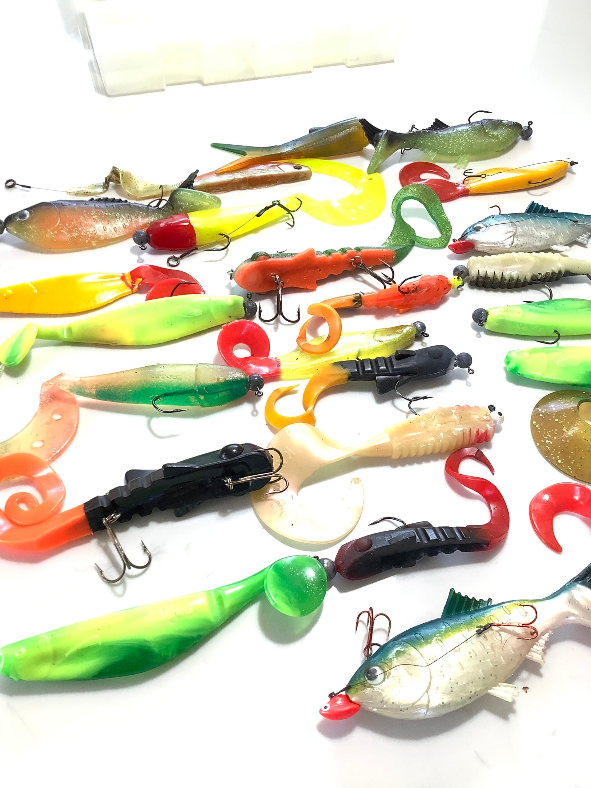 A selection of Large SILICONE Pike Baits.