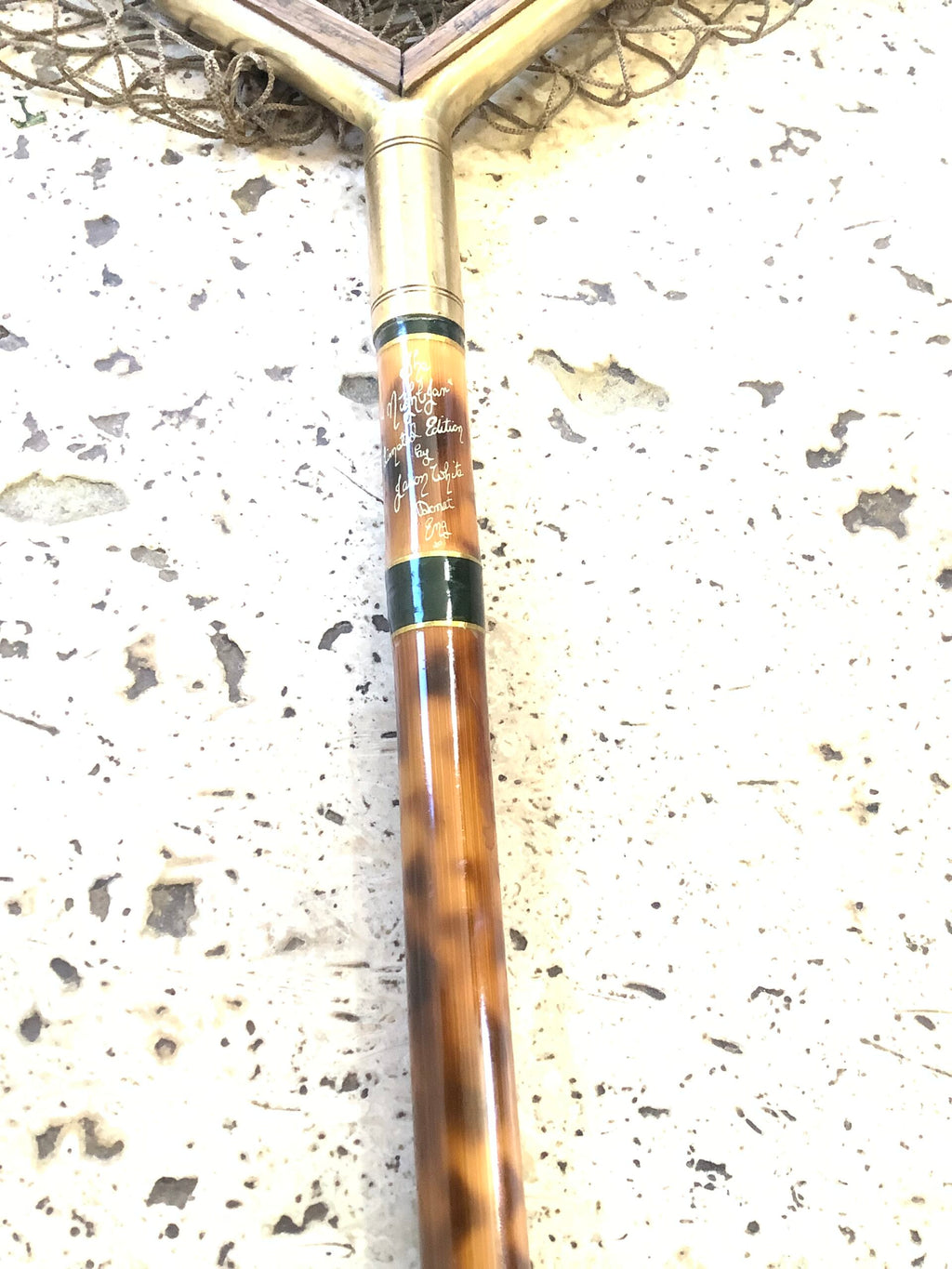 DE-LUXE Traditional Hand Crafted Large Carp ASH Framed Landing Net Pole By GOLDEN SCALE CLUB