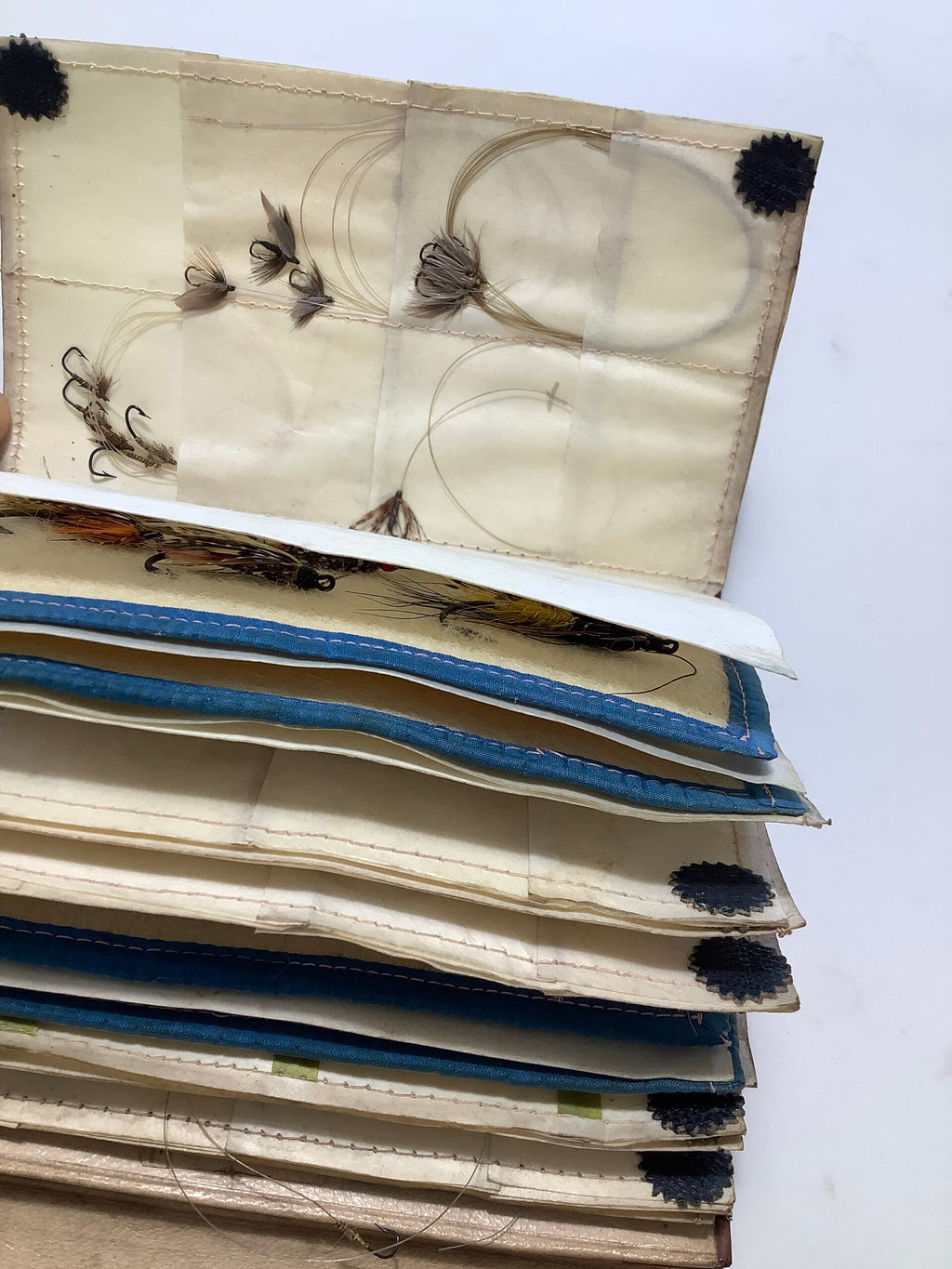 Antique Salmon/Trout Fly Wallet by Rare Maker “ ATKINSON of LANCASTER With Flies
