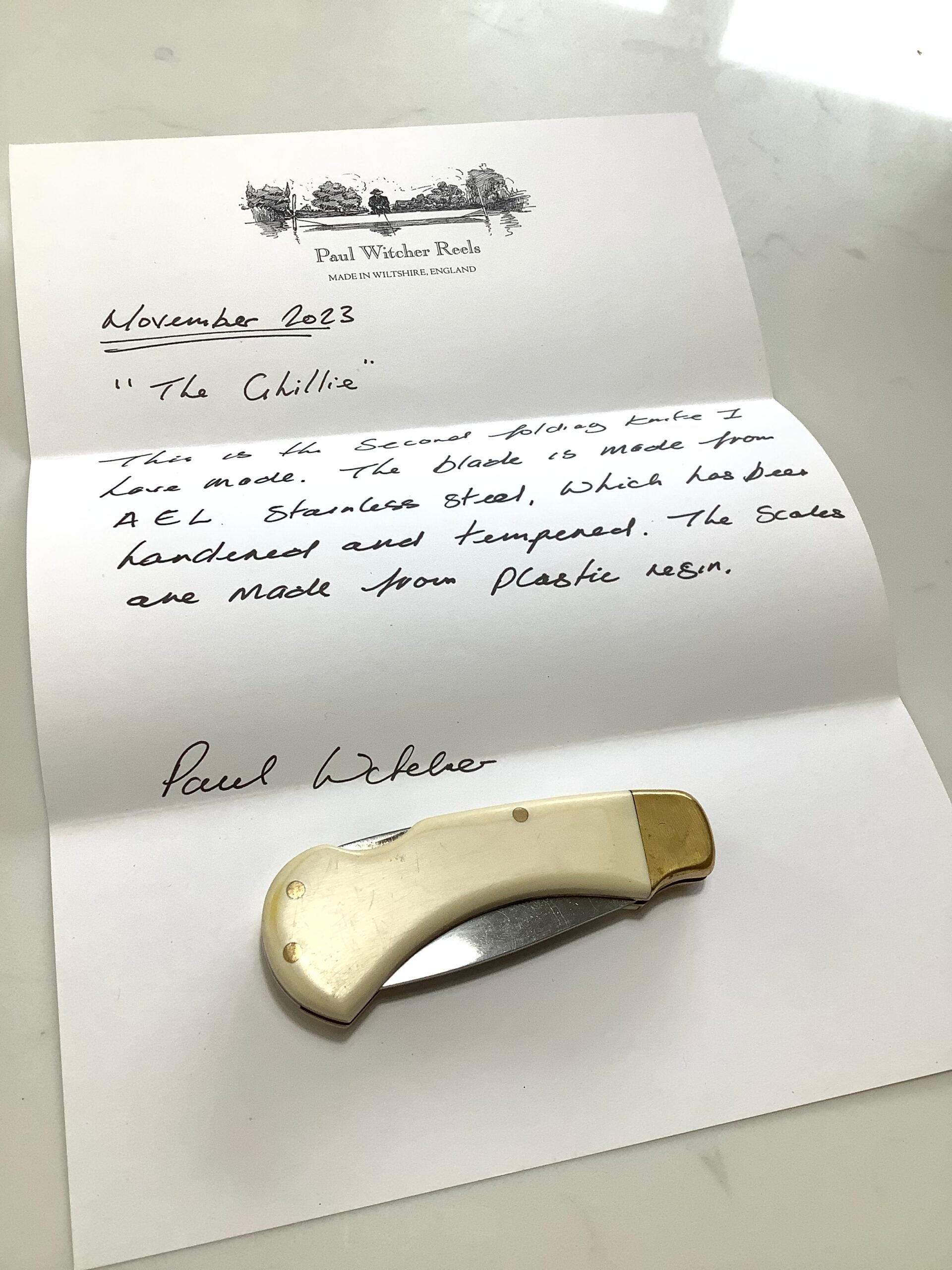 Scarce PAUL WITCHER Hand crafted Bench Made “ The Ghillie” Pocket Knife