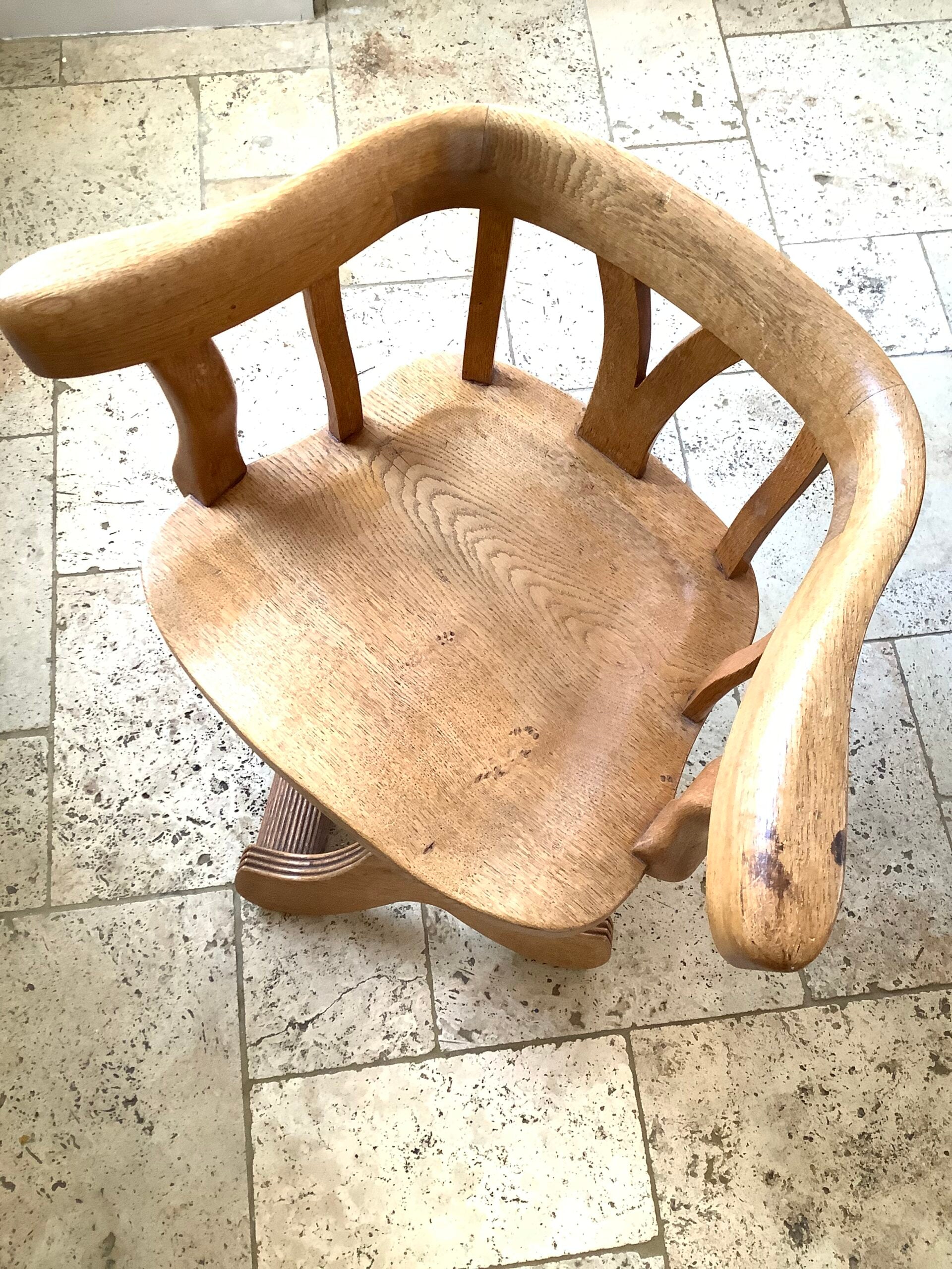 Antique Oak revolving Captains/ Fly tying Chair