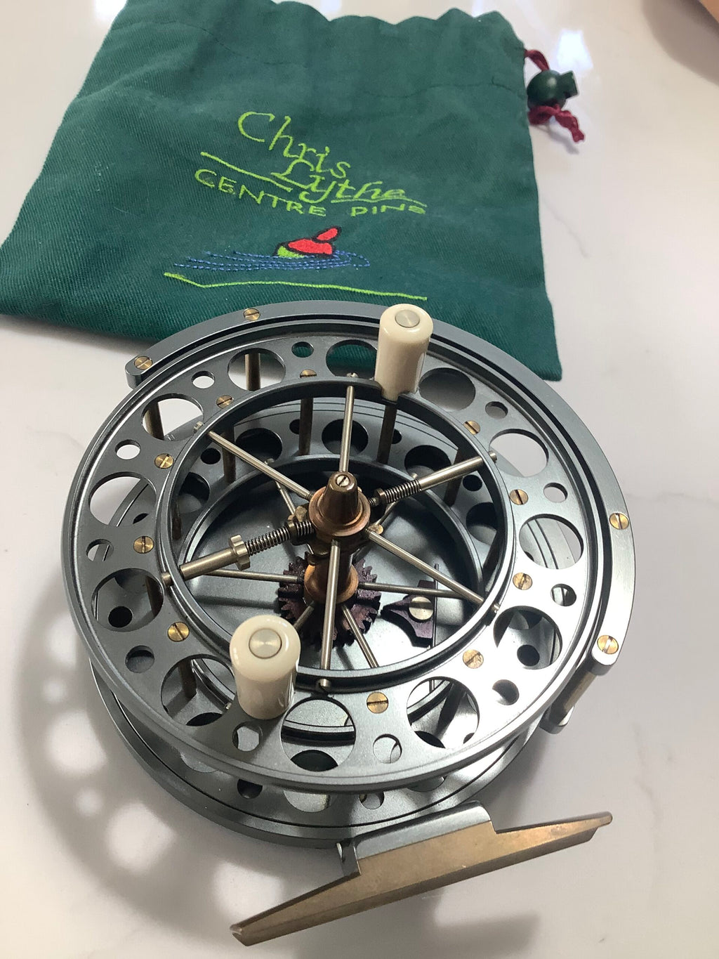 Rare CHRIS LYTHE “ AJP DELUXE “ Centrepin with Line Guide