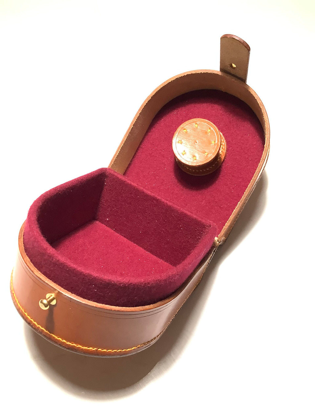 Newly Hand crafted Peter Loam Best London Leather Clam shell Centrepin case for a 4 3/4”