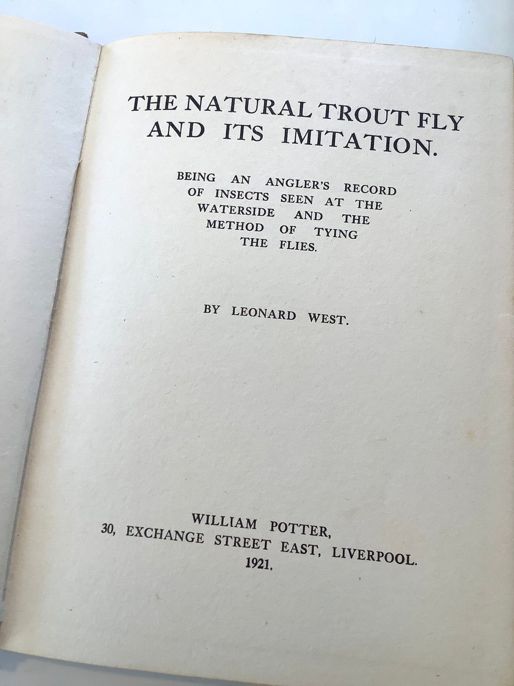 Rare The Natural Trout Fly and it’s Imitation by Leonard West