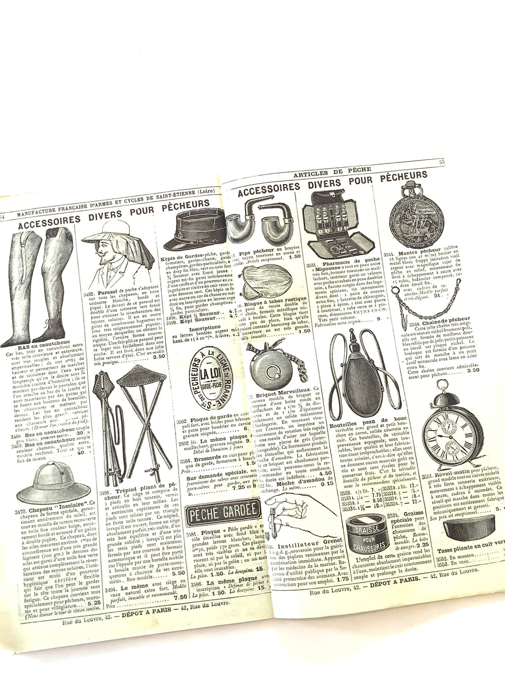 Very Rare circa 1890s French Fishing Tackle Catalogue including GREGORY lures