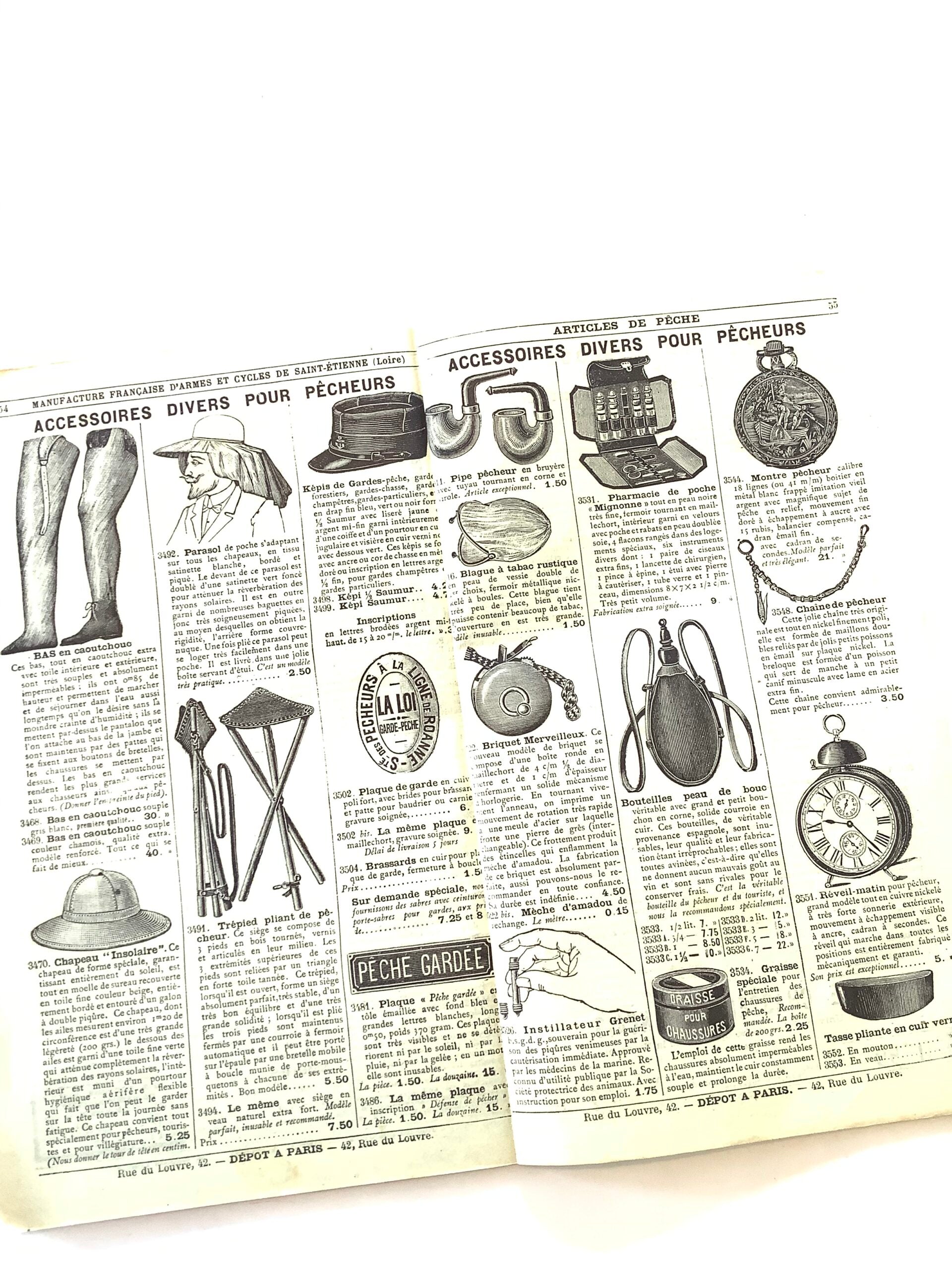 Very Rare circa 1890s French Fishing Tackle Catalogue including GREGORY lures