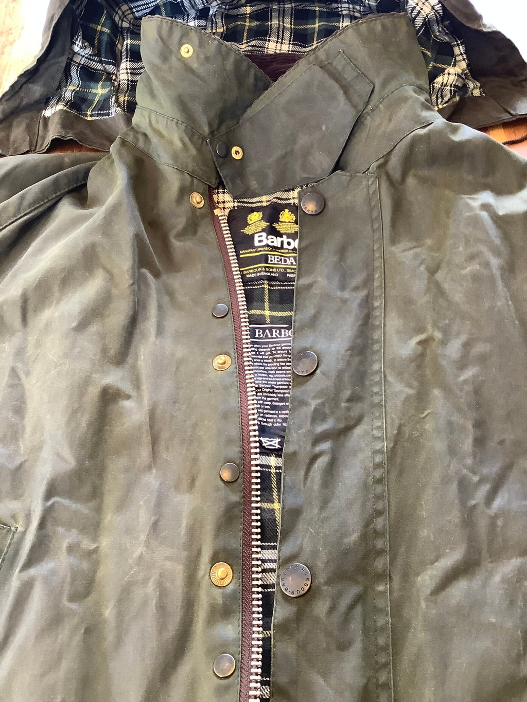 Vintage Barbour Bedale Wax Jacket With Hood