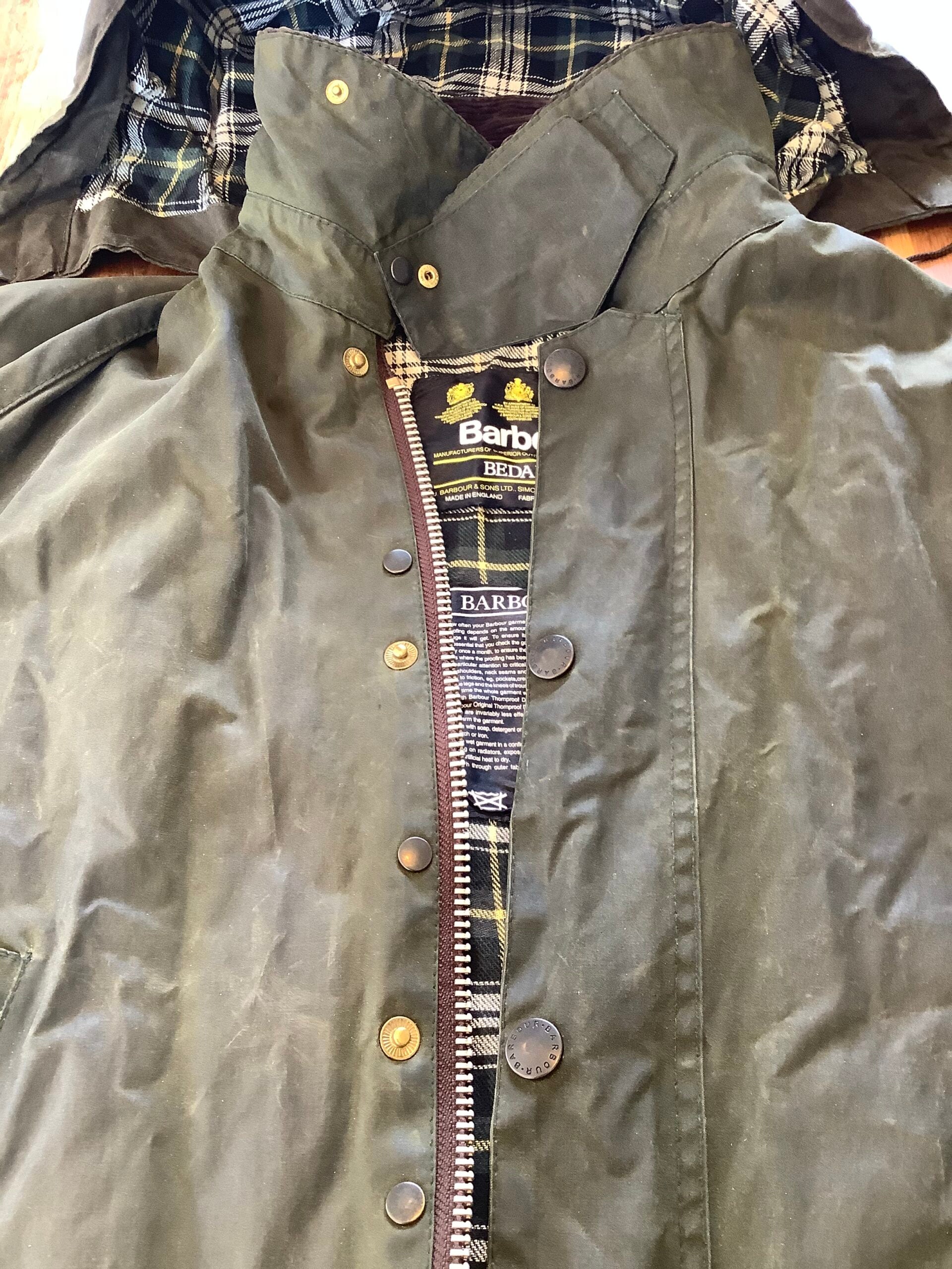 Vintage Barbour Bedale Wax Jacket With Hood