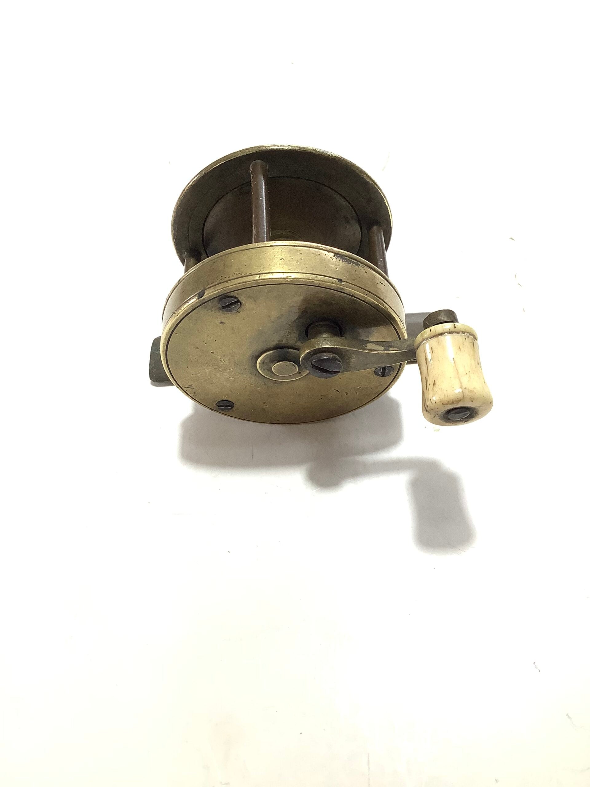 ANTIQUE LONDON ( Ustonson style) BRASS MULTIPLIER WINCH
