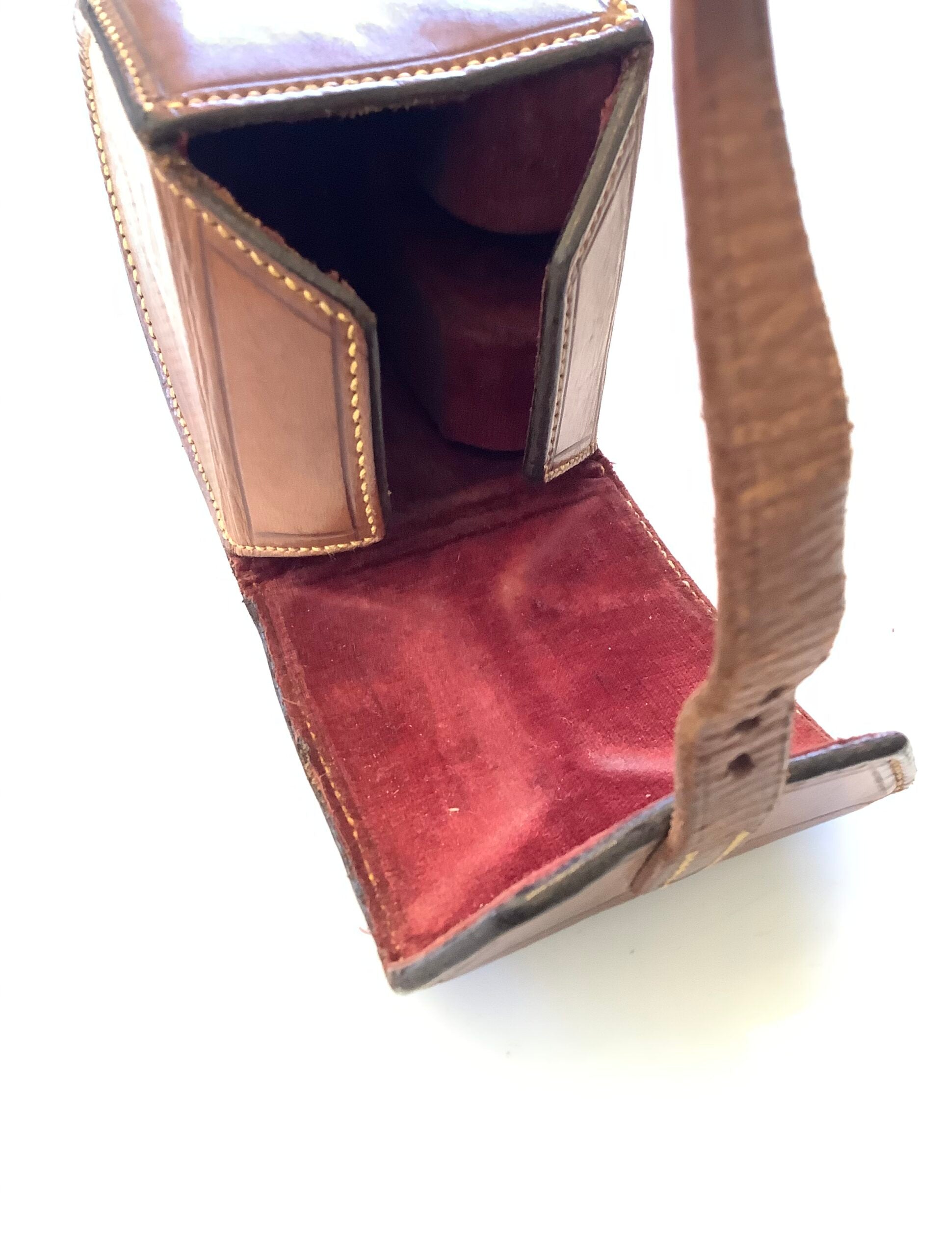 Antique Small Block Leather Reel case