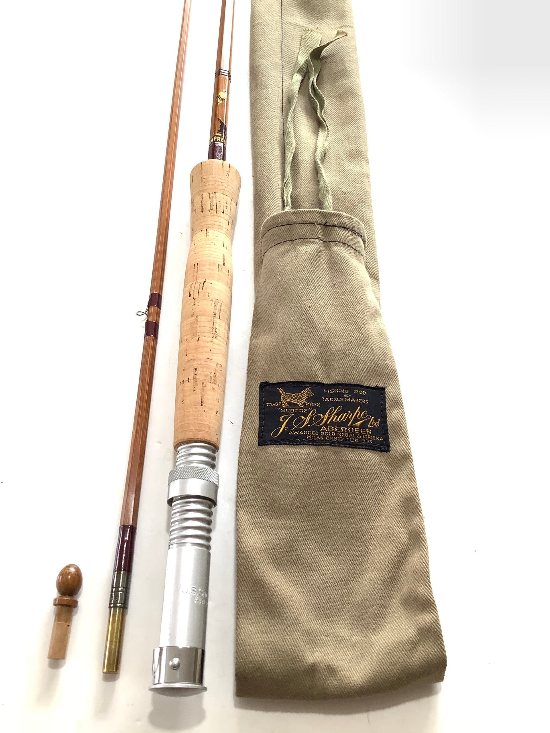 Fine condition SHARPES OF ABERDEEN Built Cane 9ft 6” Fly Rod