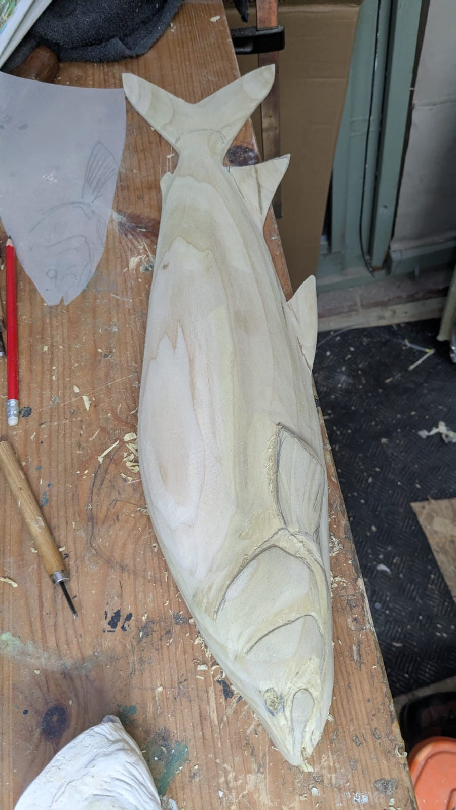 A Hand Carved & Painted RIVER FROME 4lb 4oz GRAYLING By Master Wood Carver/Artist MARC WILLIAMS