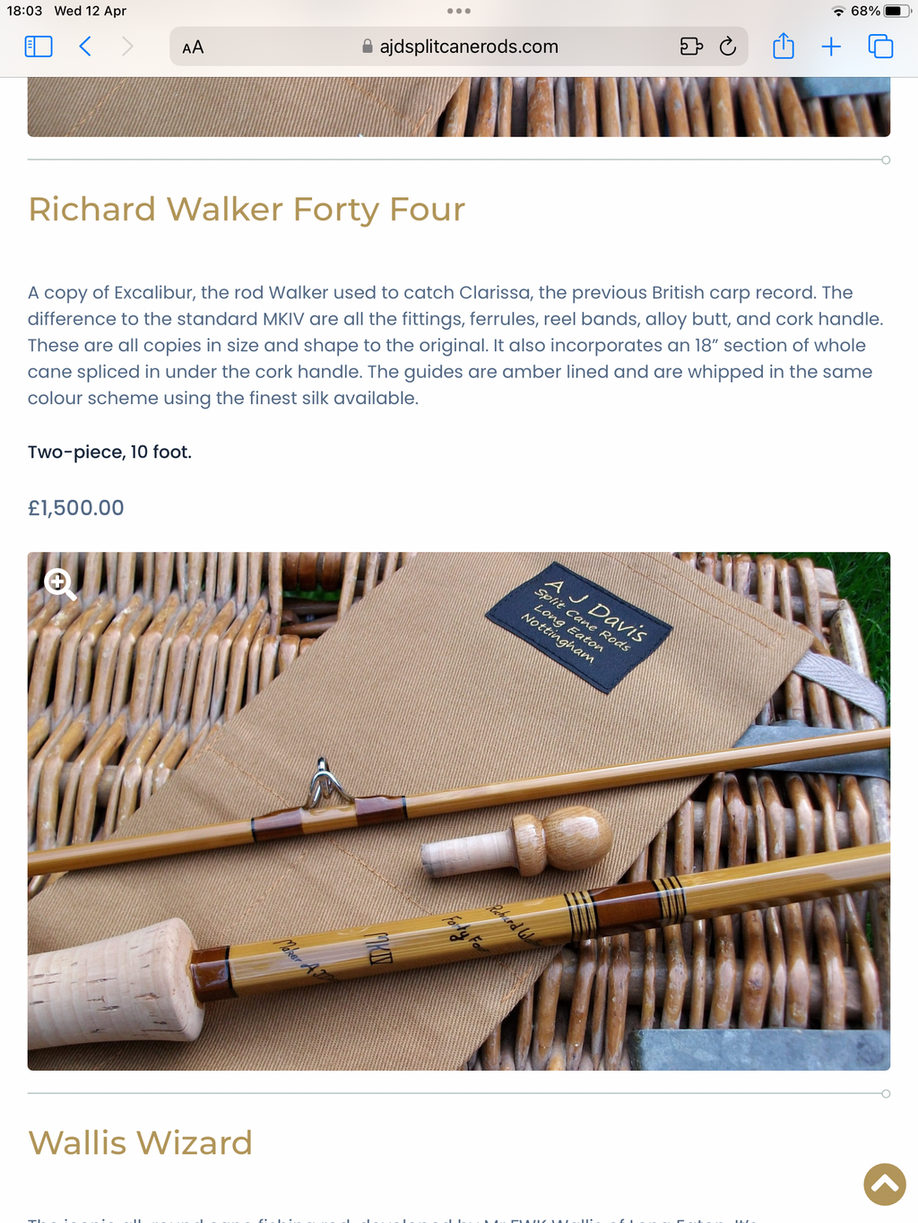 New Andrew J Davis “Richard Walker” “Forty Four” Built Cane Rod