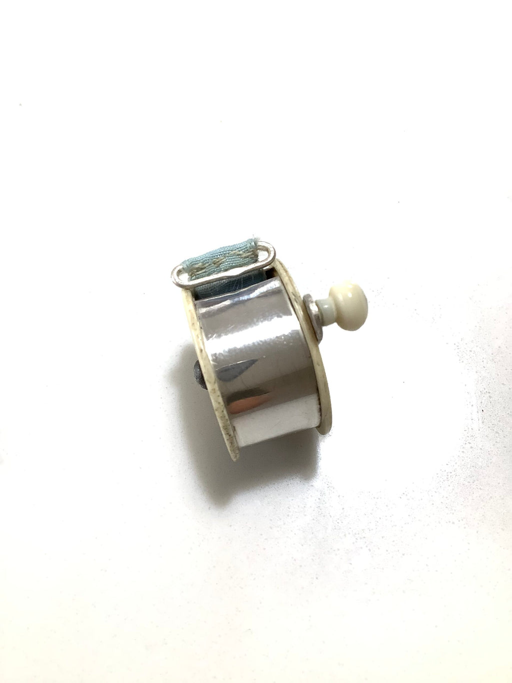 Antique VICTORIAN Quality KITE Stamp Bone Silver Fishing Reel Tape Measure