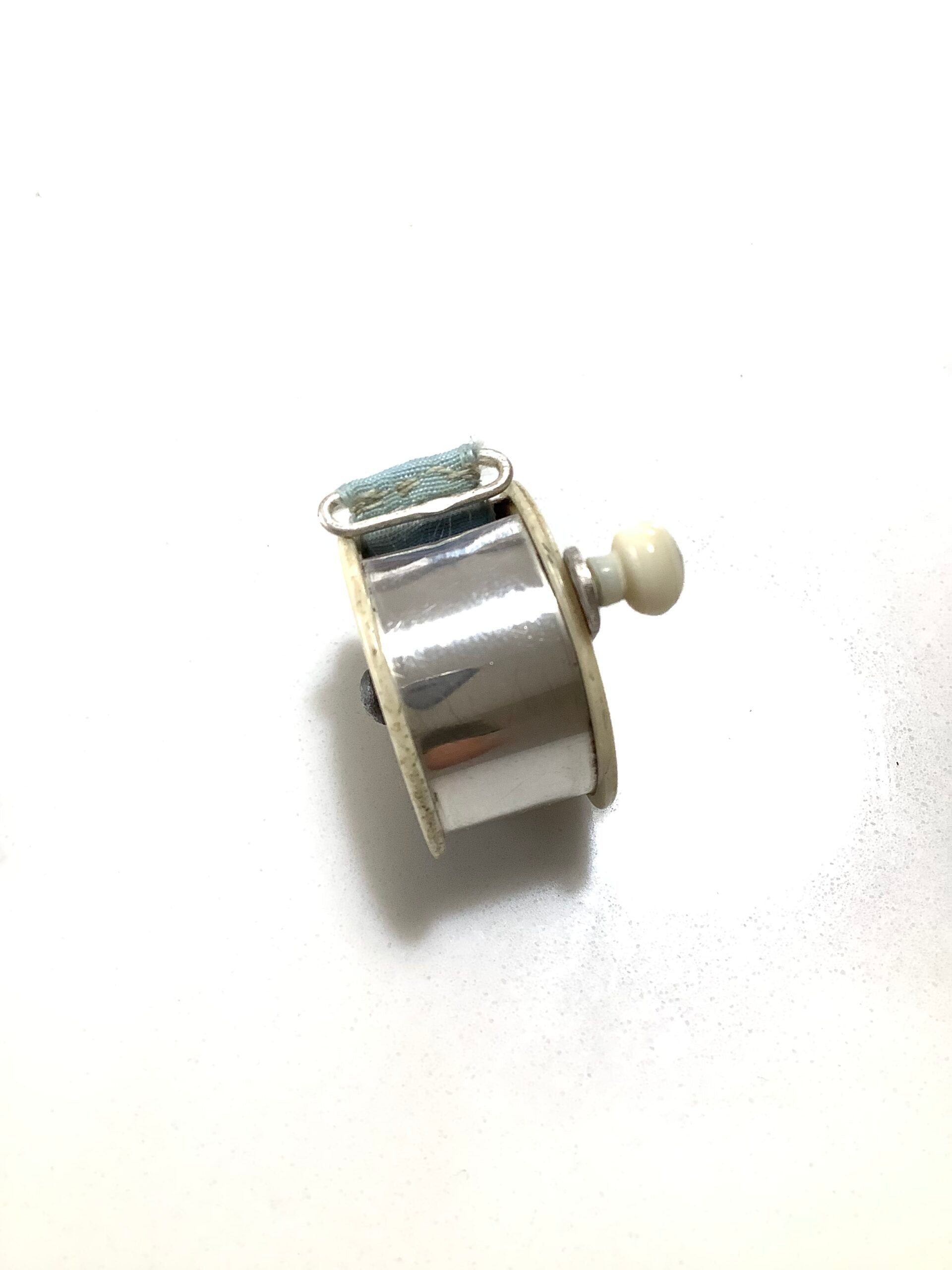 Antique VICTORIAN Quality KITE Stamp Bone Silver Fishing Reel Tape Measure