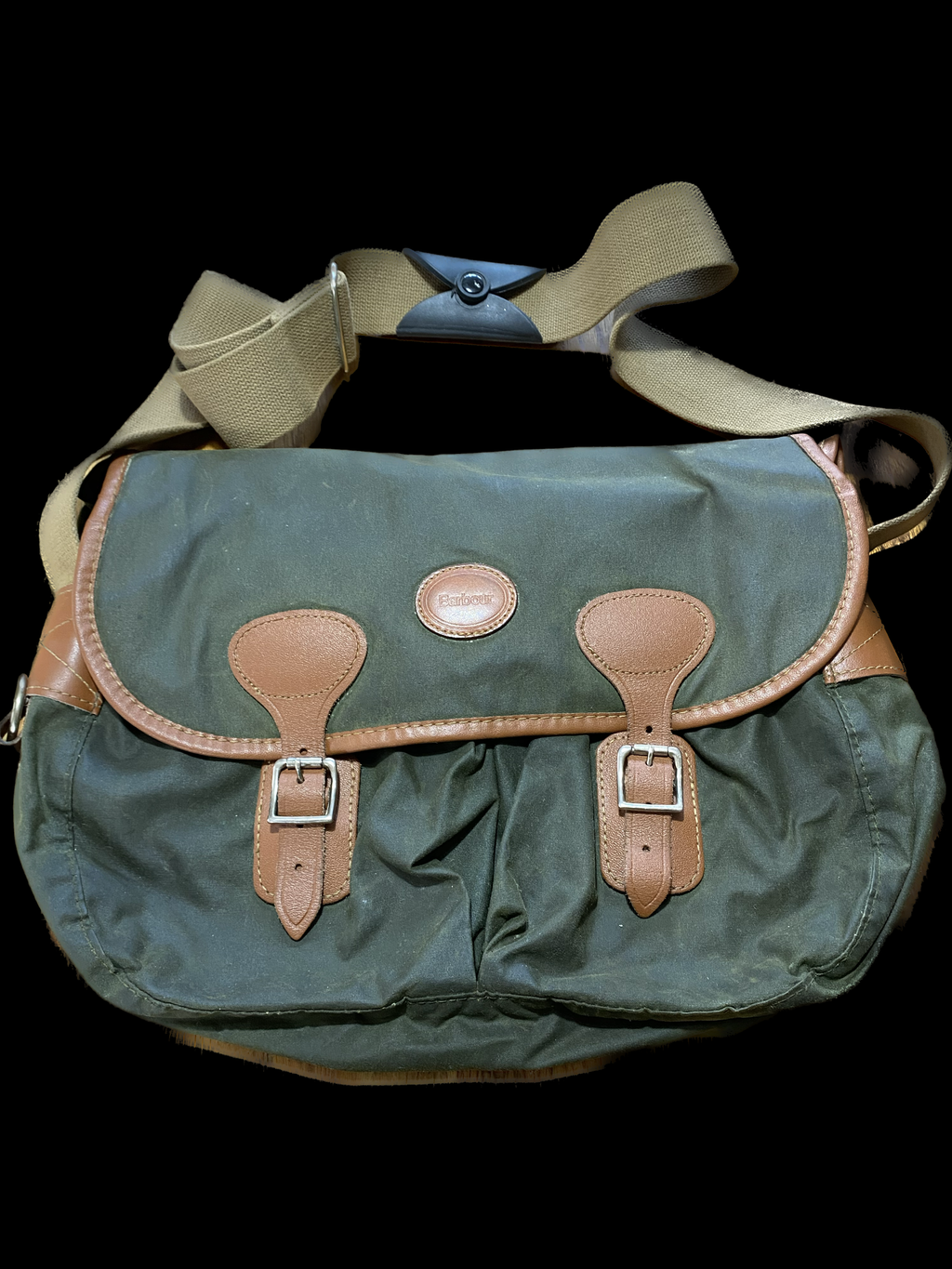 Vintage BARBOUR waxed and leather fisherman’s hold-all bag