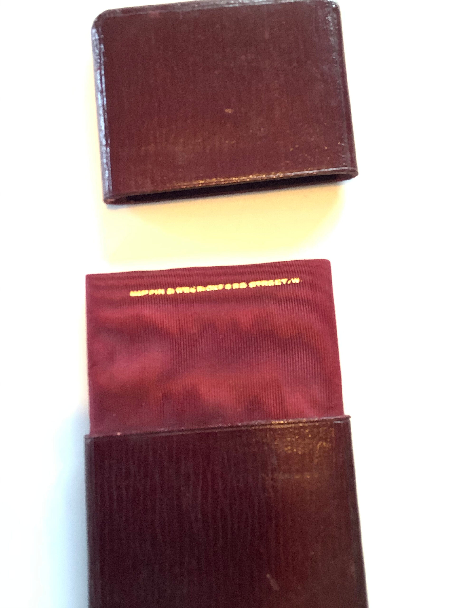 Antique Leather Mappin Webb Card holder and address book