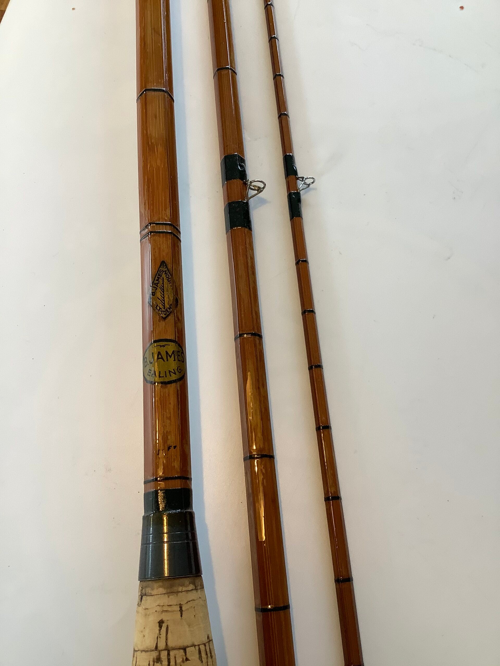 A very Rare B.James early 12ft three piece rod