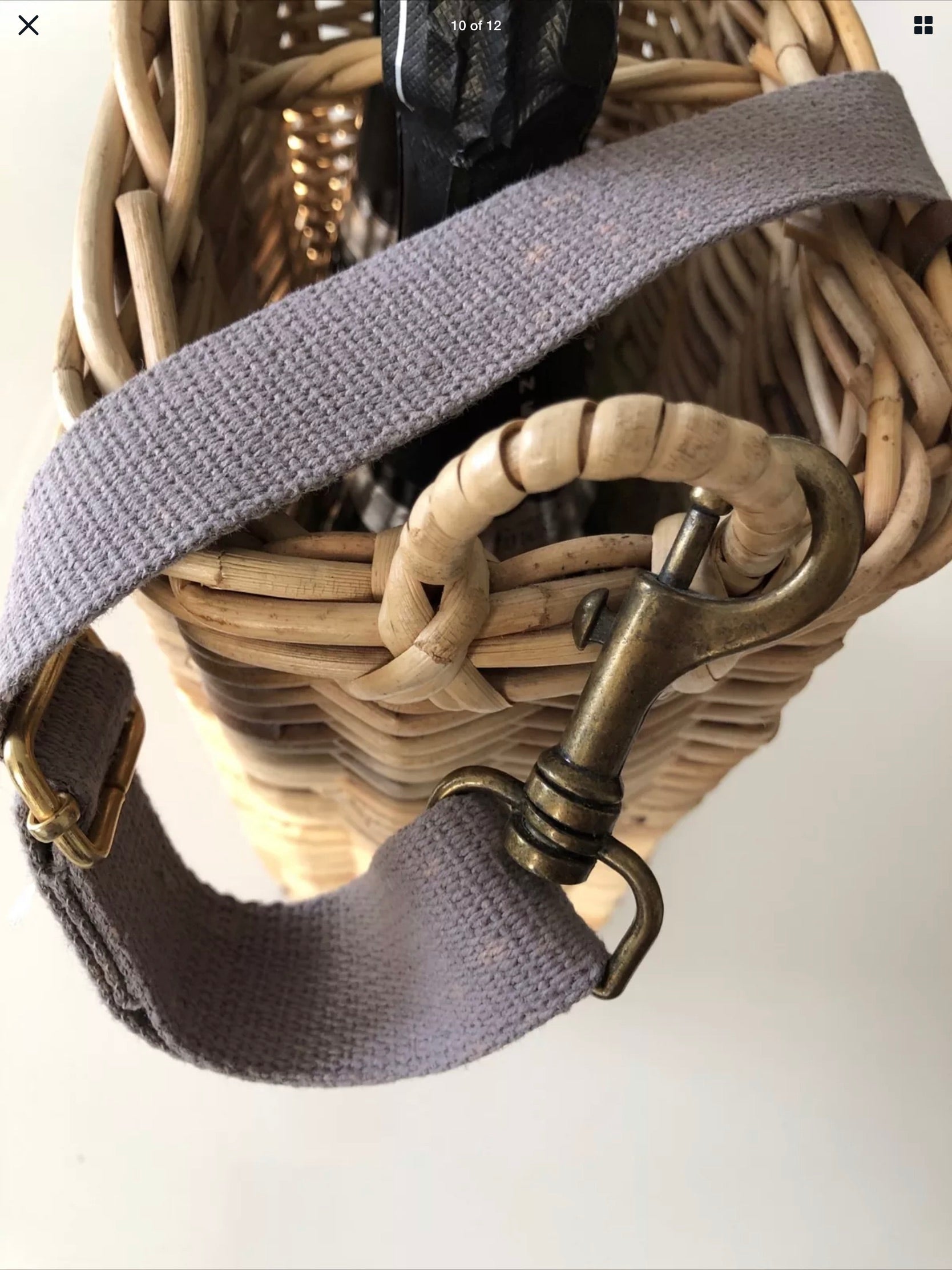 Vintage Mulberry of England wicker champagne/wine carrier