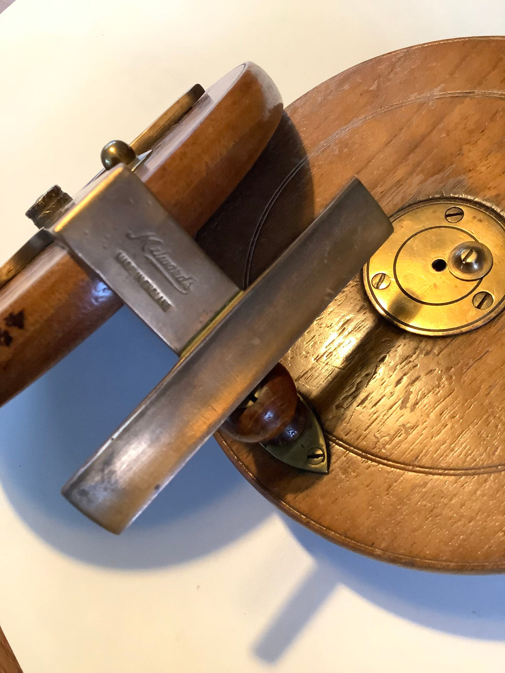 Antique Milwards Large Mahogany Brass Slater Latch Reel