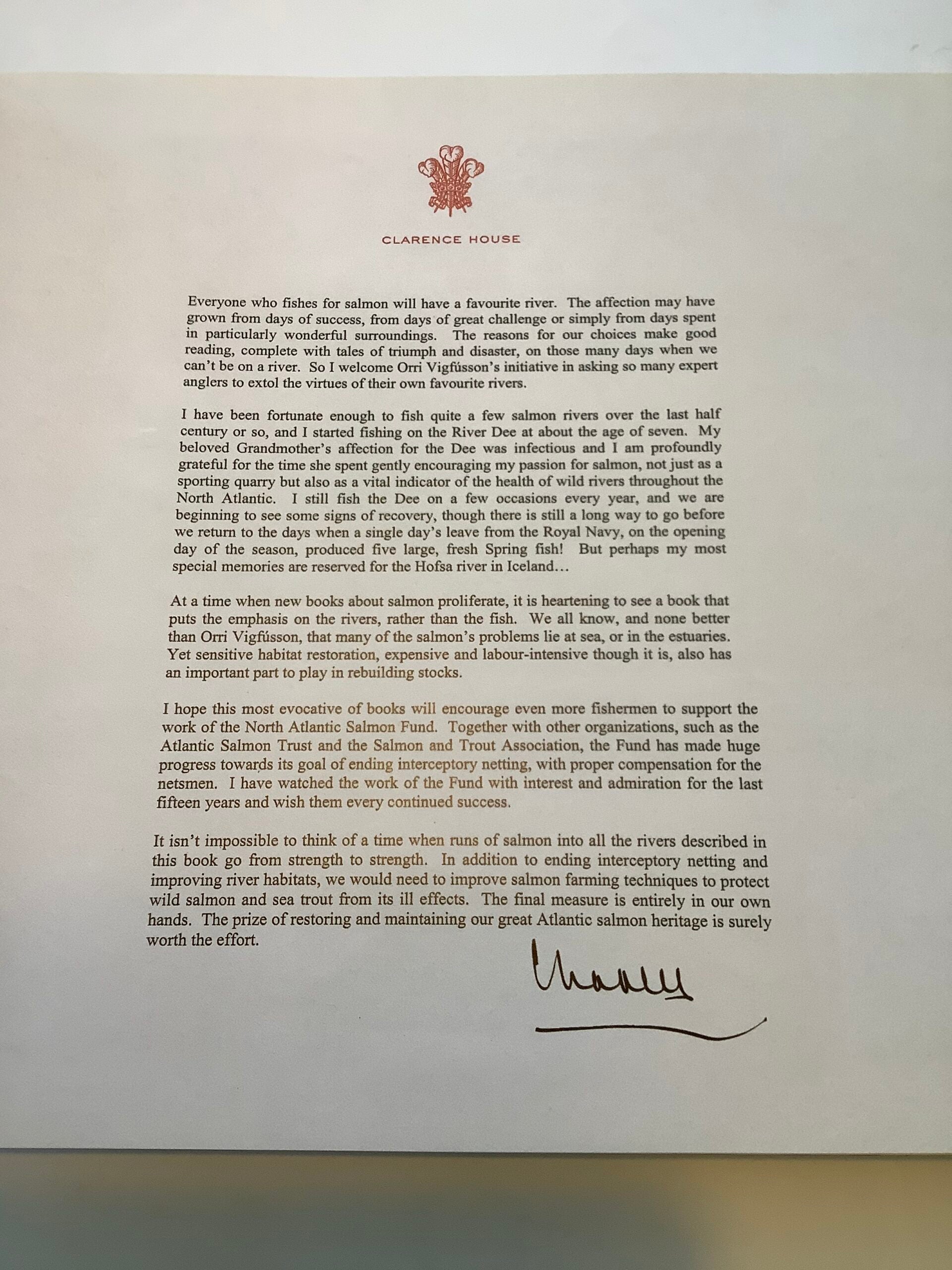 A Celebration Of Salmon Rivers with a Forward by HRH the Prince Of Wales