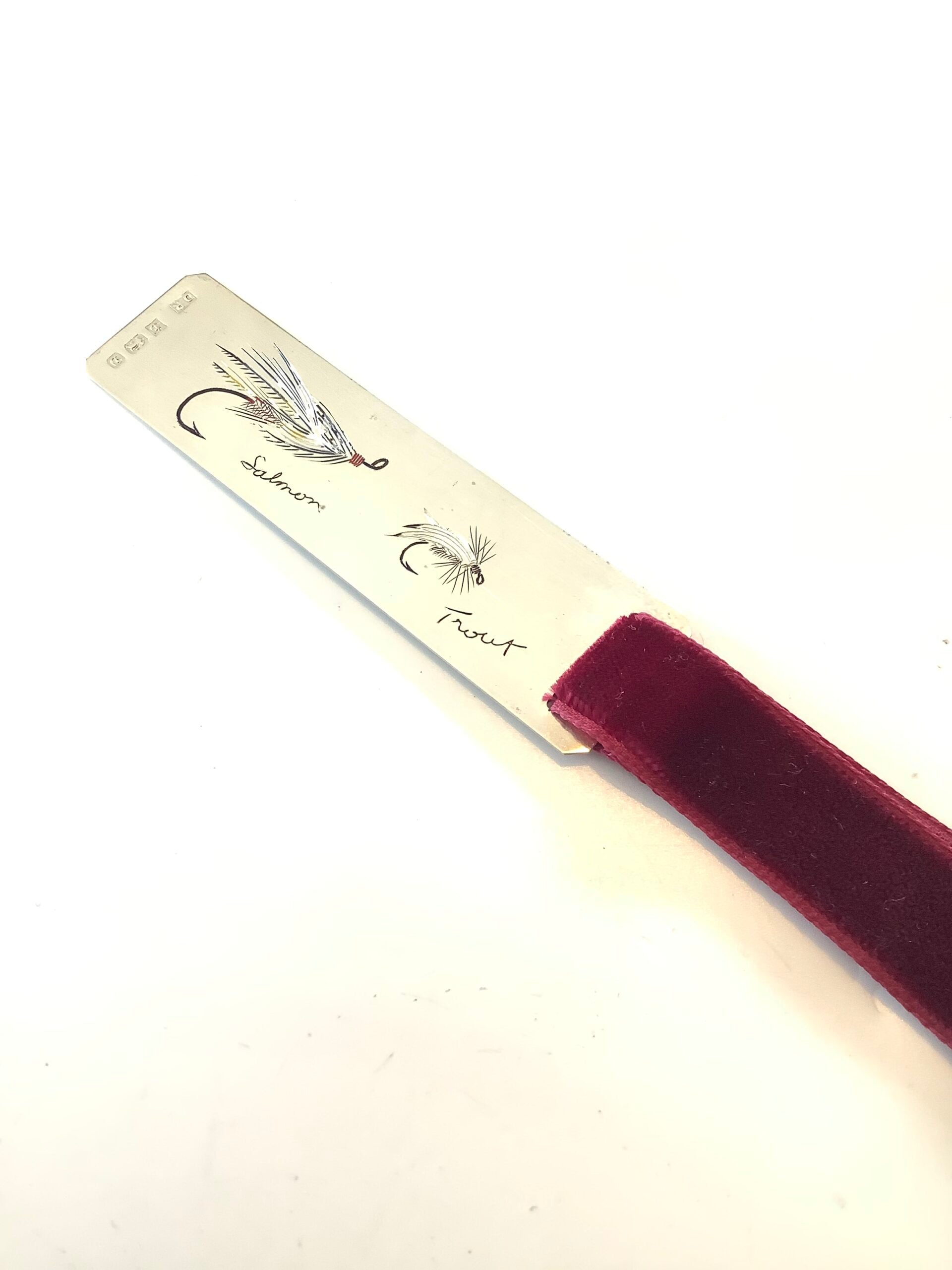Vintage Silver Salmon Trout Fly Book Mark