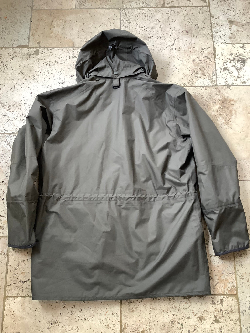 Rare Barbour olive DRYFLY 3/4 full length Coat