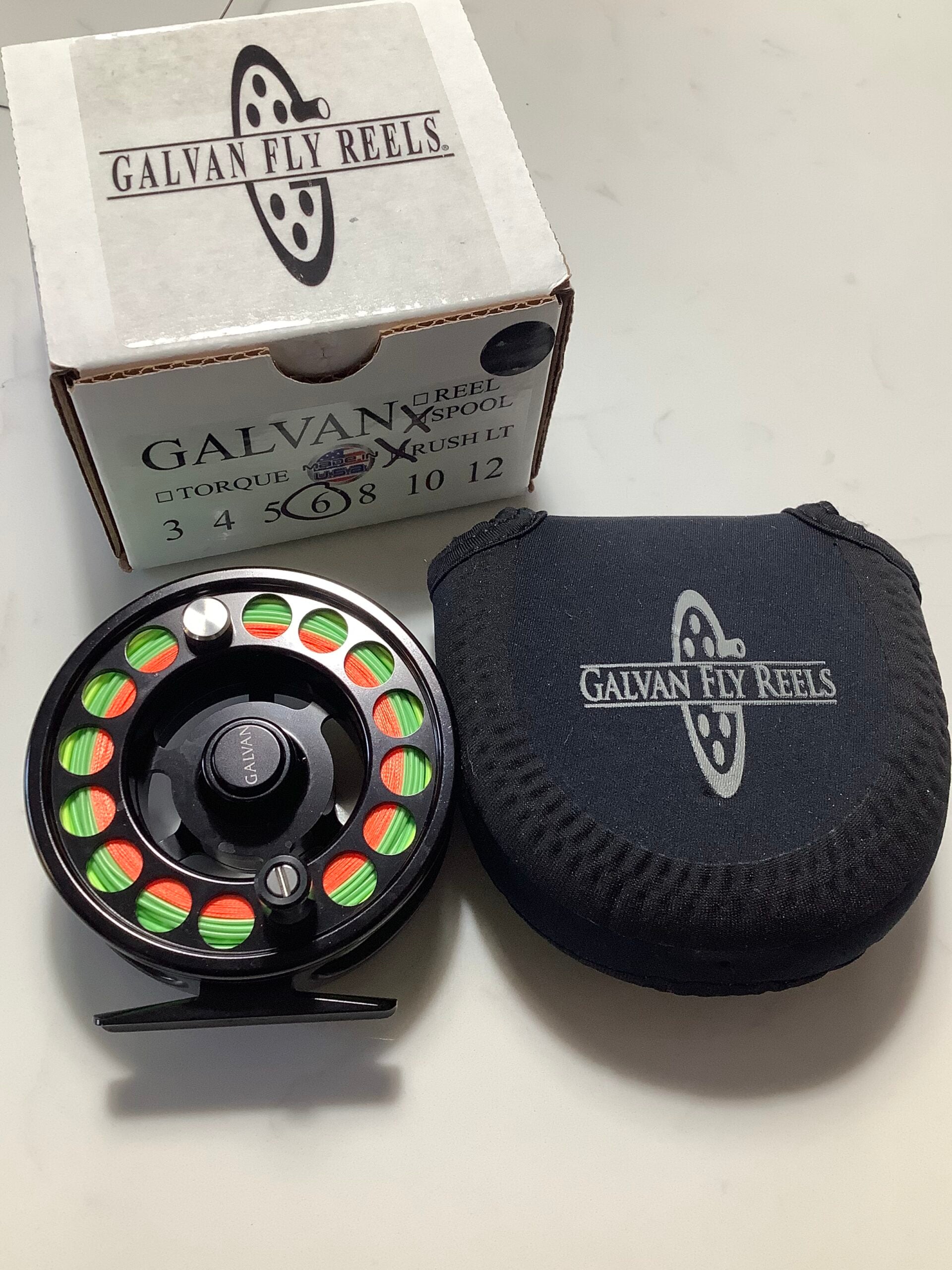As NEW Excellent quality GALVAN #6 Fly Reel with Spare Spool and New SA ANADRO lines