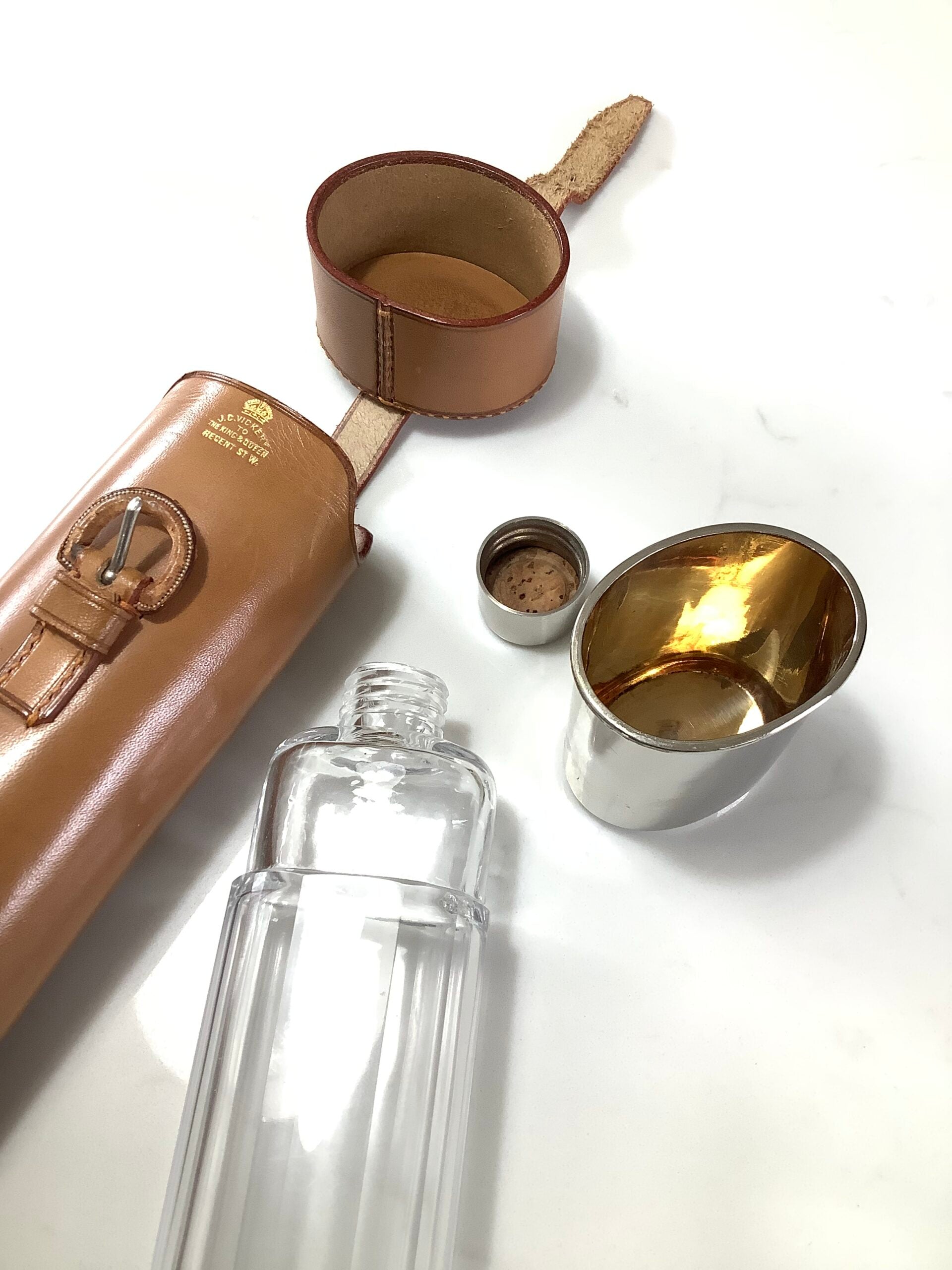 Quality Antique J.C VICKERY Maker To The King Queen REGENT ST.LONDON Flask