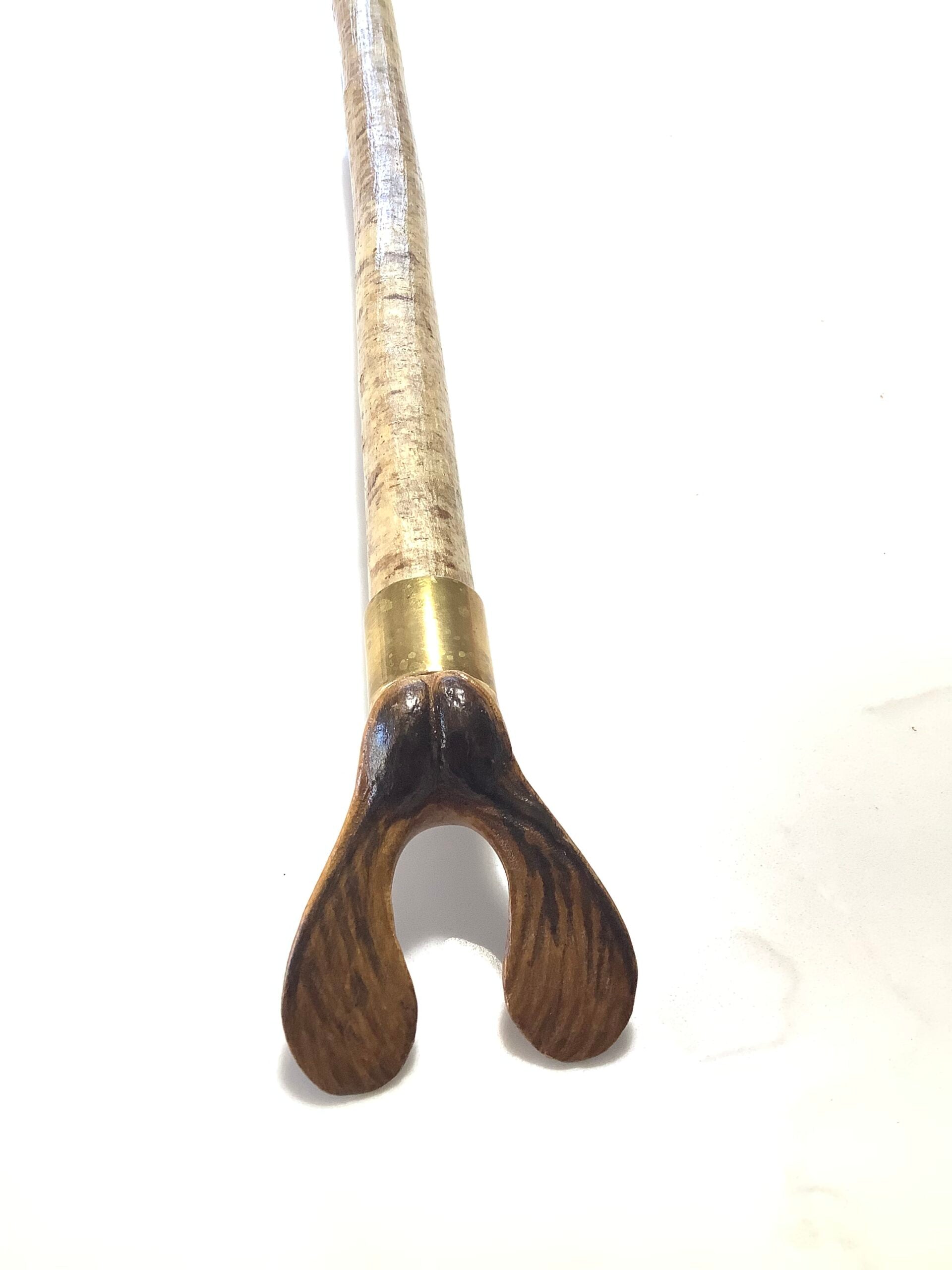 Roger Brooke’s Hand Crafted Carved Sycamore Seed Thumb Walking/Shooting Stick