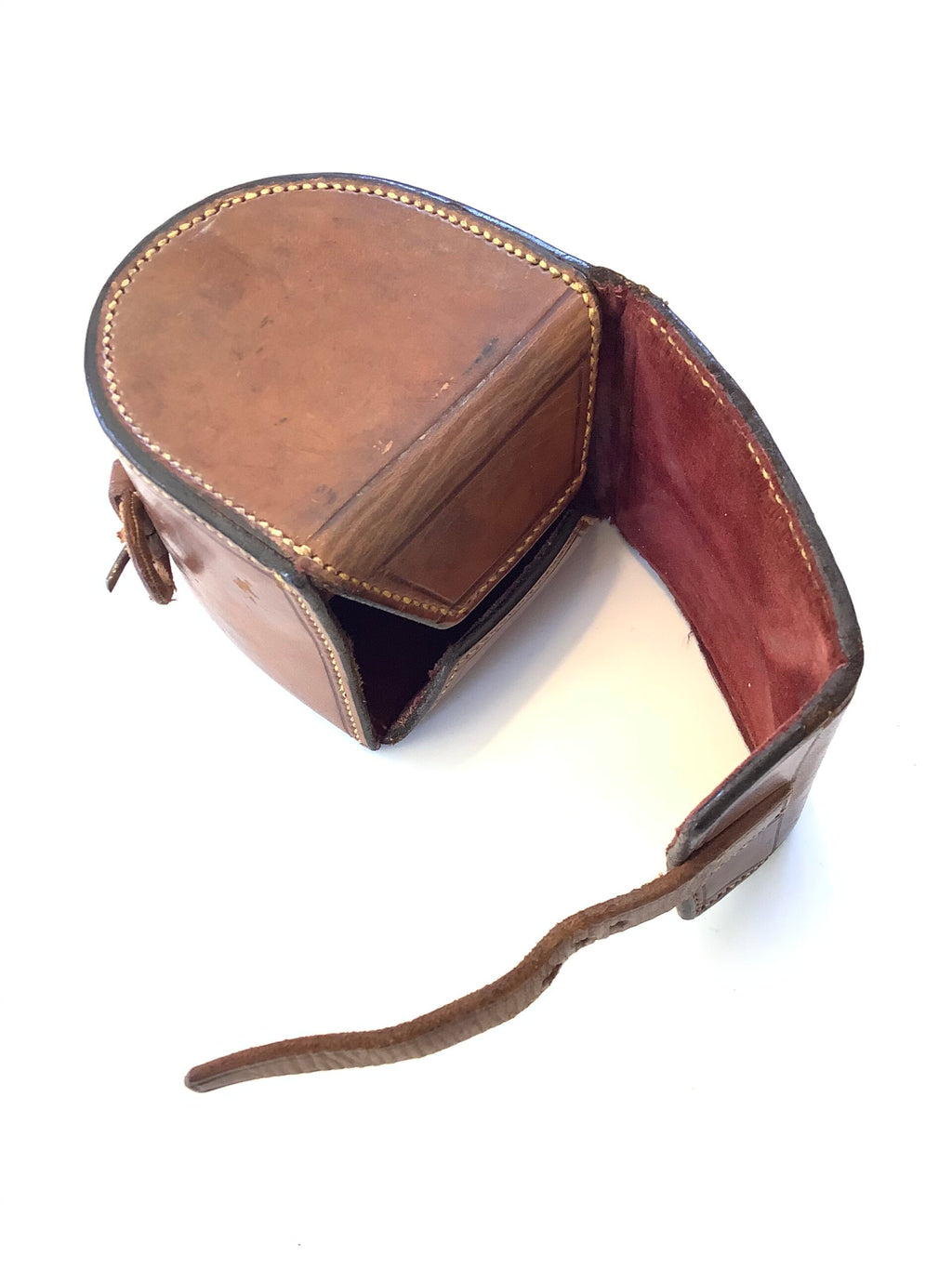 Antique Small Block Leather Reel case