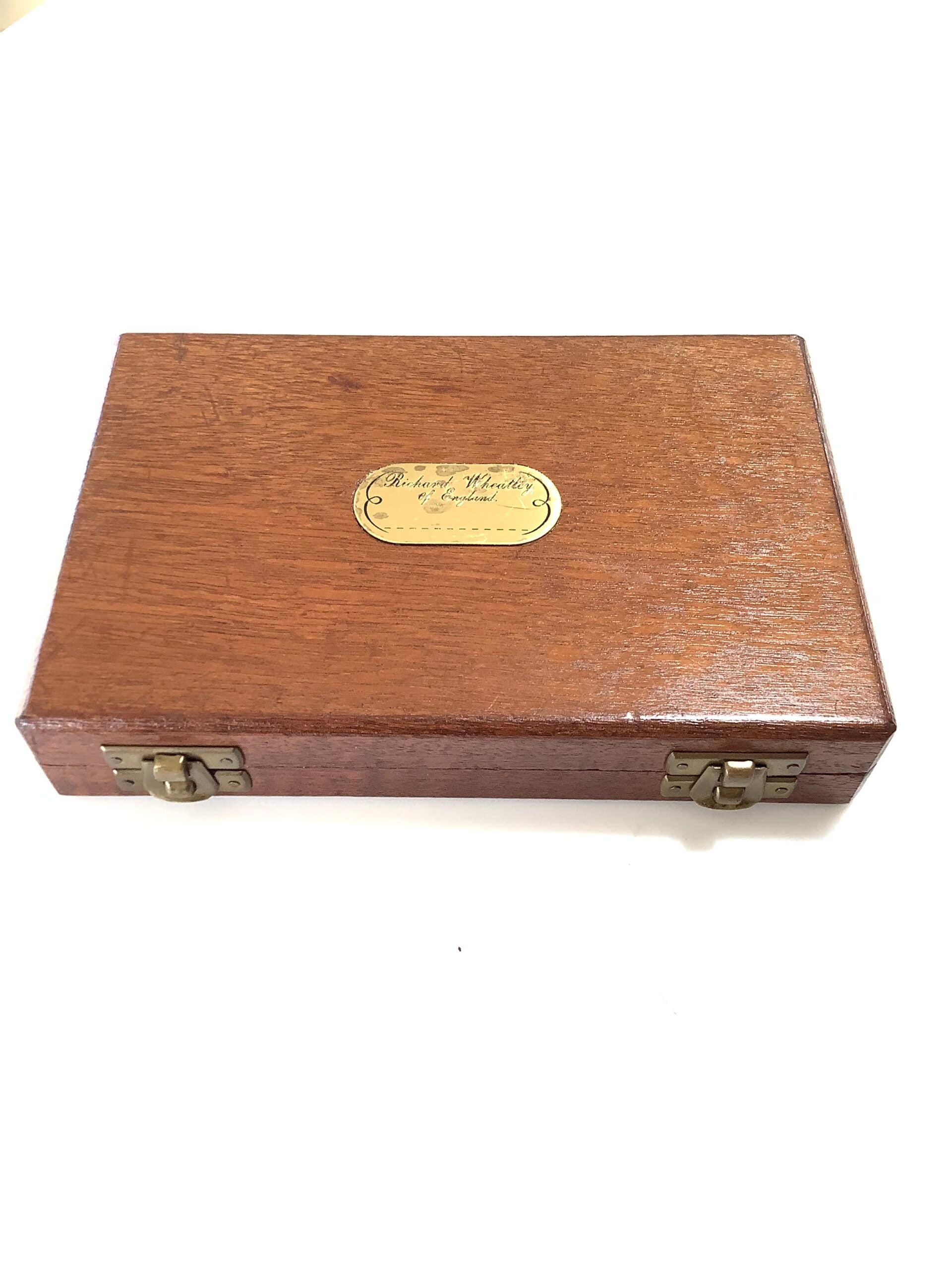 Scarce Vintage Richard Wheatley Mahogany Cased  Fly Tyers Travelling Tool Set.