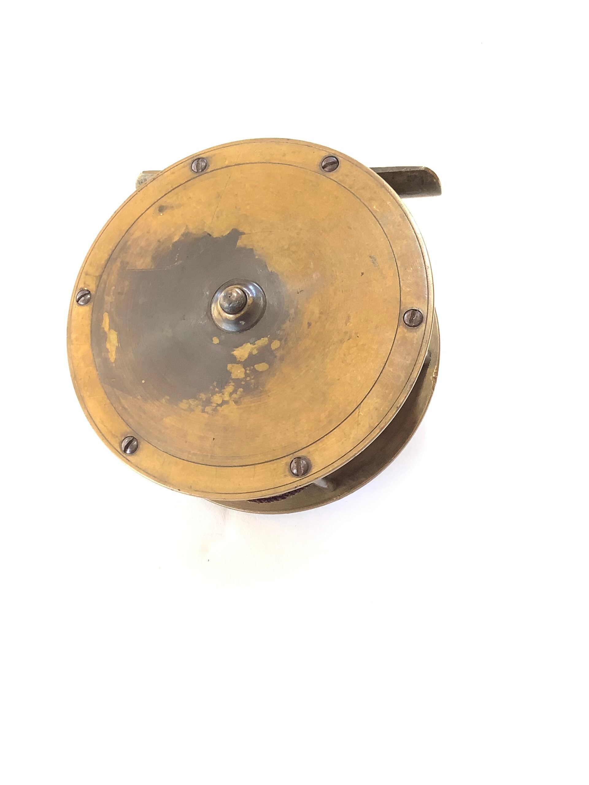 Antique HERCULES BRASS SALMON FLY REEL By LONDON MAKER Army Navy