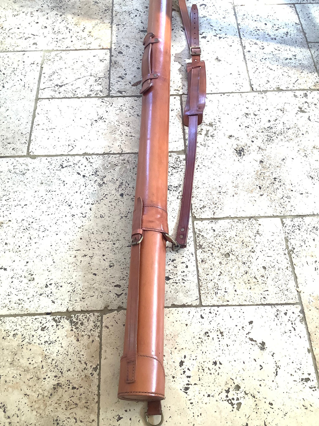 A BRETT PARSONS High Quality Hand Made full length Bridal Leather Rod Carrier