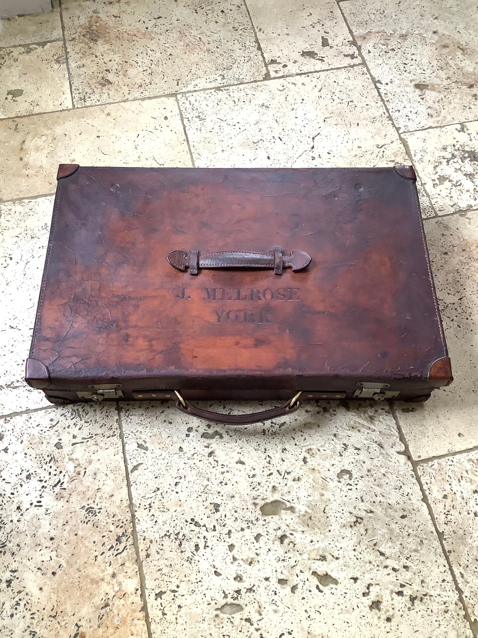 Very Rare Antique HARDY BROS “ LANDROW “ Leather Fishing Tackle Case