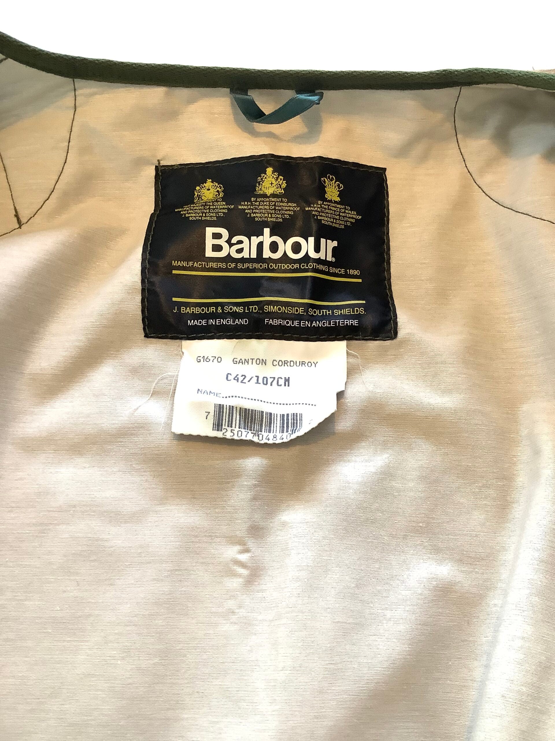 New Barbour Corduroy Leather Shooting Gillet