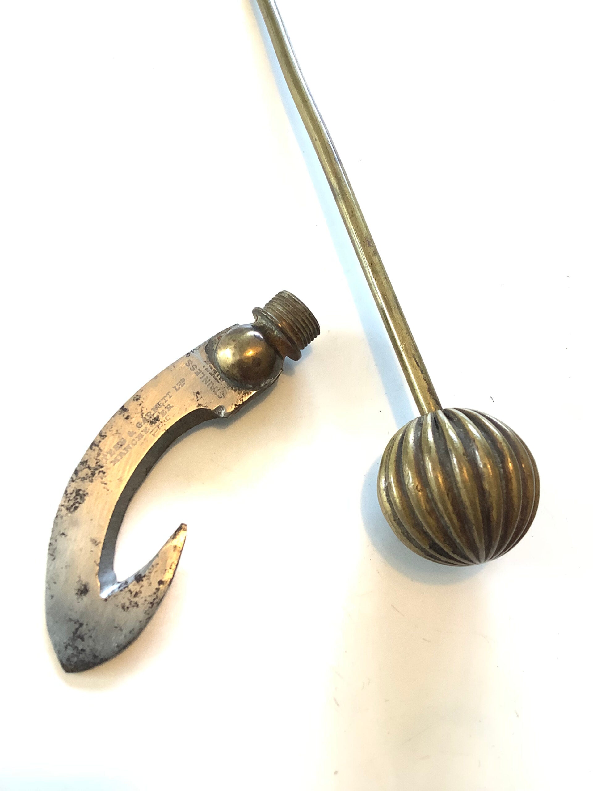Antique 1910 Farlows Brass combination priest and disgorger with Twig Cutter.
