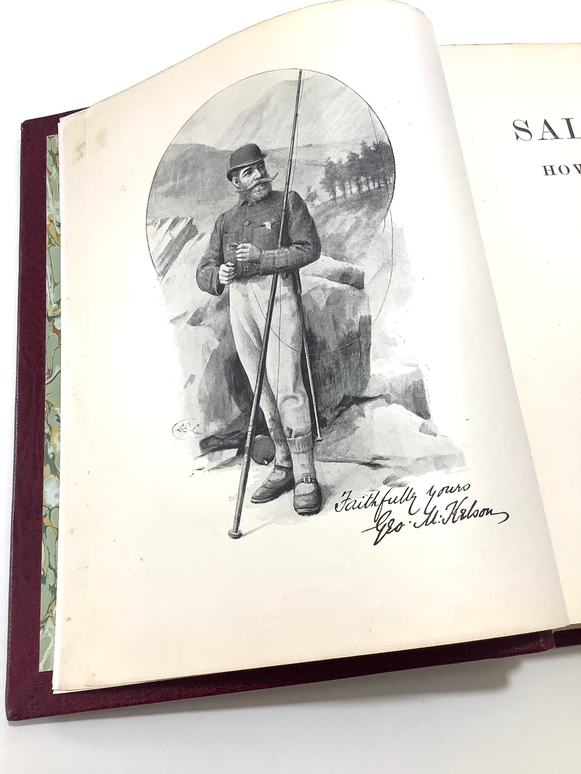 Full Leather Bound Antique THE SALMON FLY By KELSON 1895
