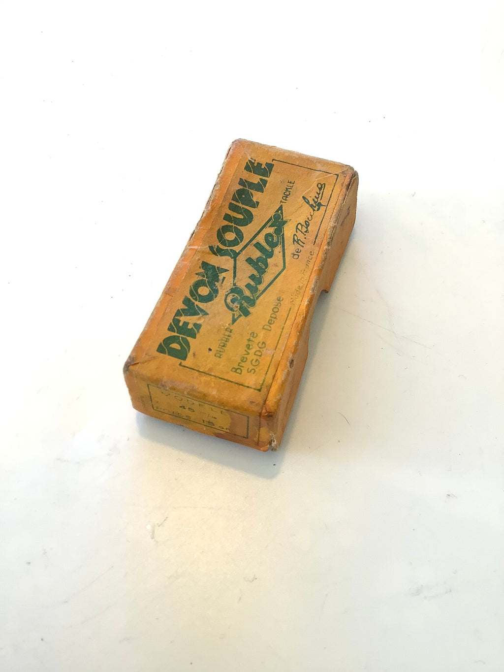 Rare Vintage “ PLUCKY” Devon Souple Rublex jointed minnow boxed