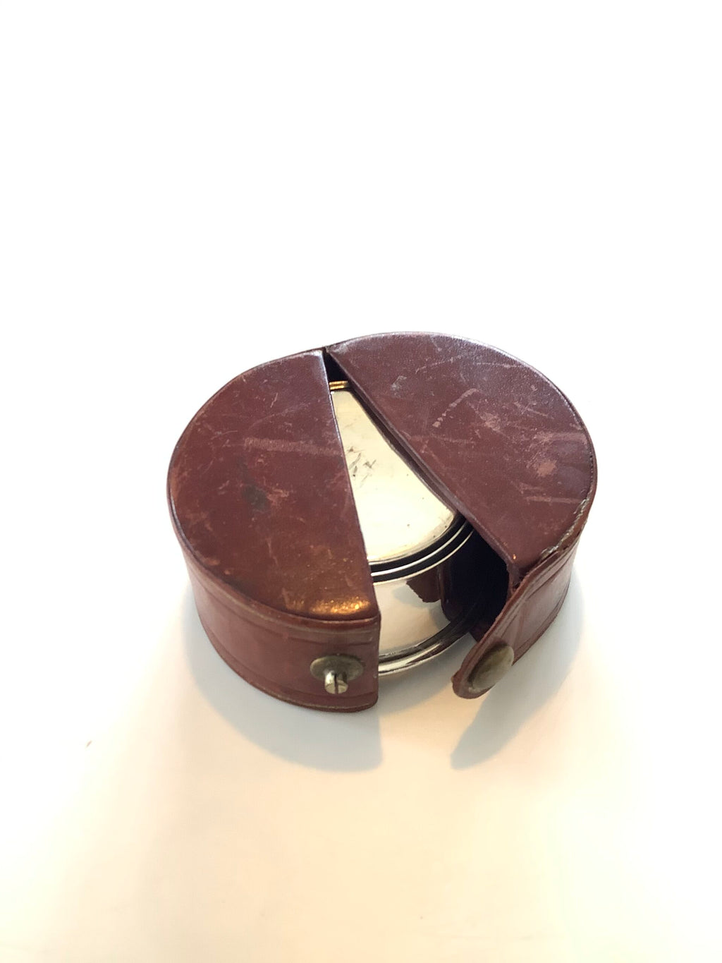 Antique Collapsible Dram Cup in Leather Case