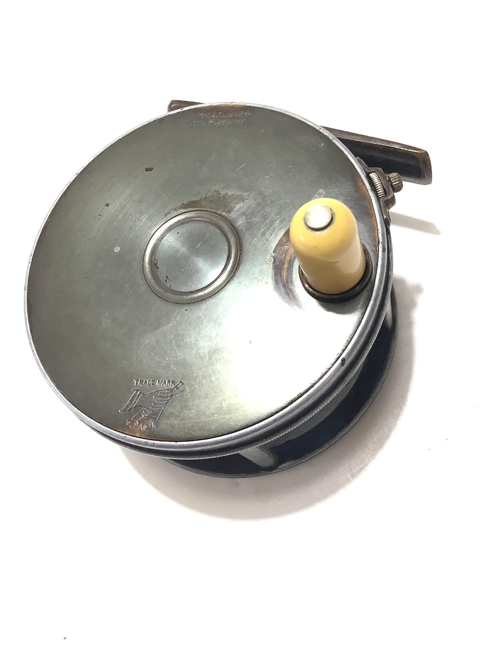 Antique Hardy Bros Brass Faced Perfect Salmon Fly Reel in excellent condition