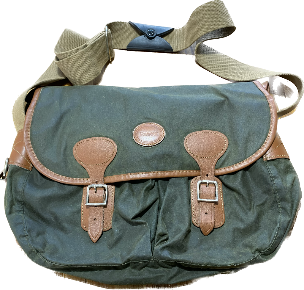 Vintage BARBOUR waxed and leather fisherman’s hold-all bag