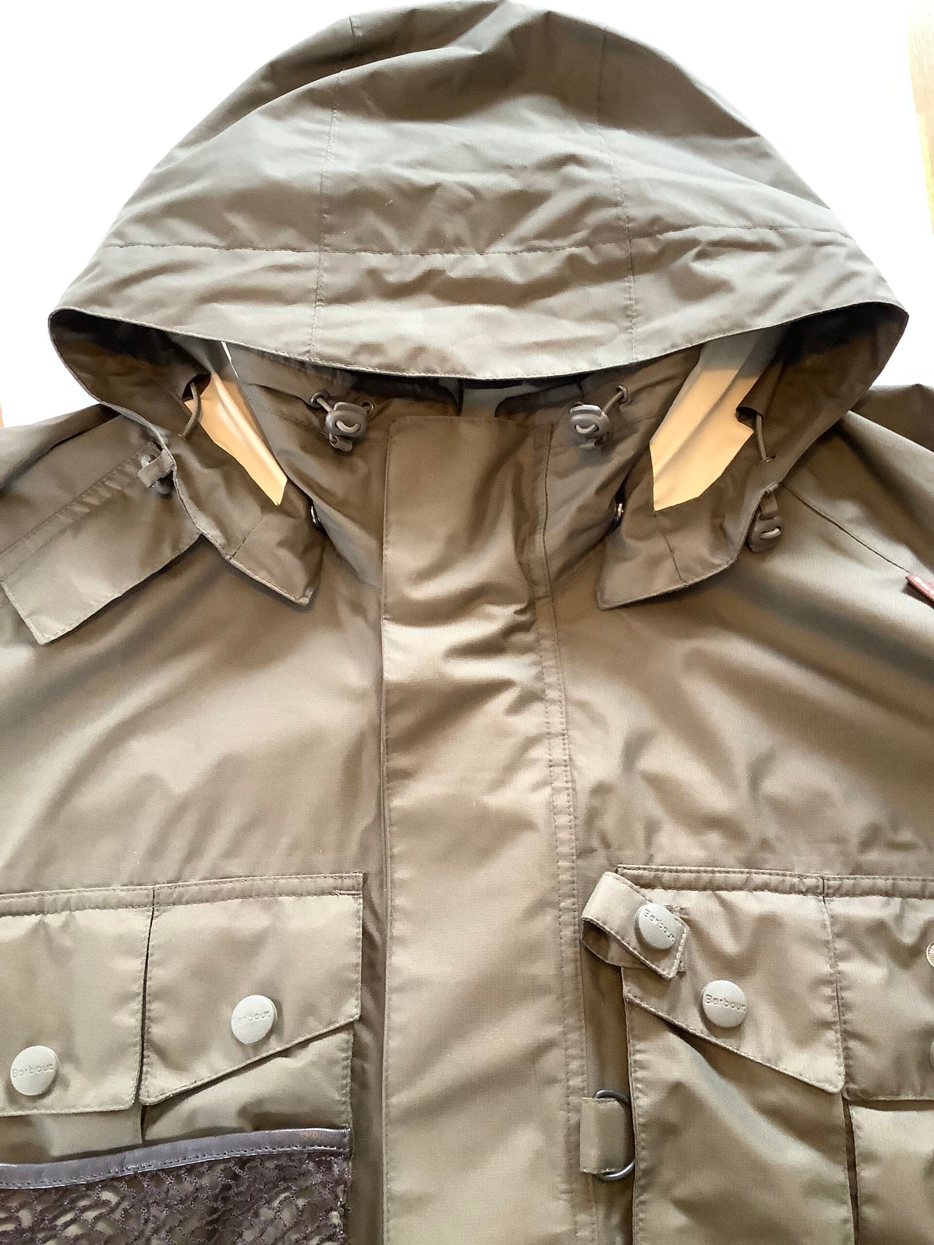 Rare Barbour olive DRYFLY 3/4 full length Coat