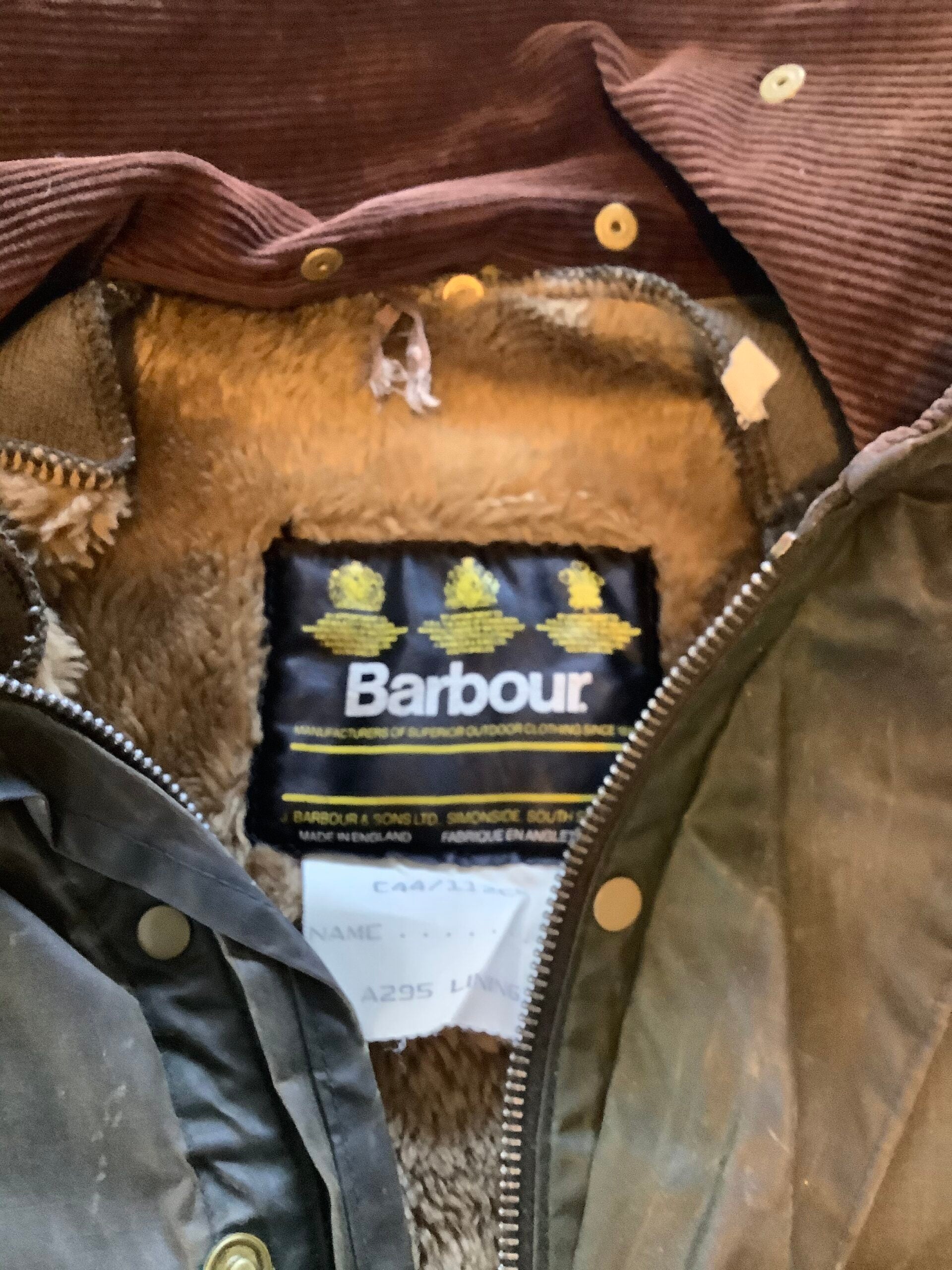 Rare one off Up-Cycled Barbour XL Unique Vintage waxed coat