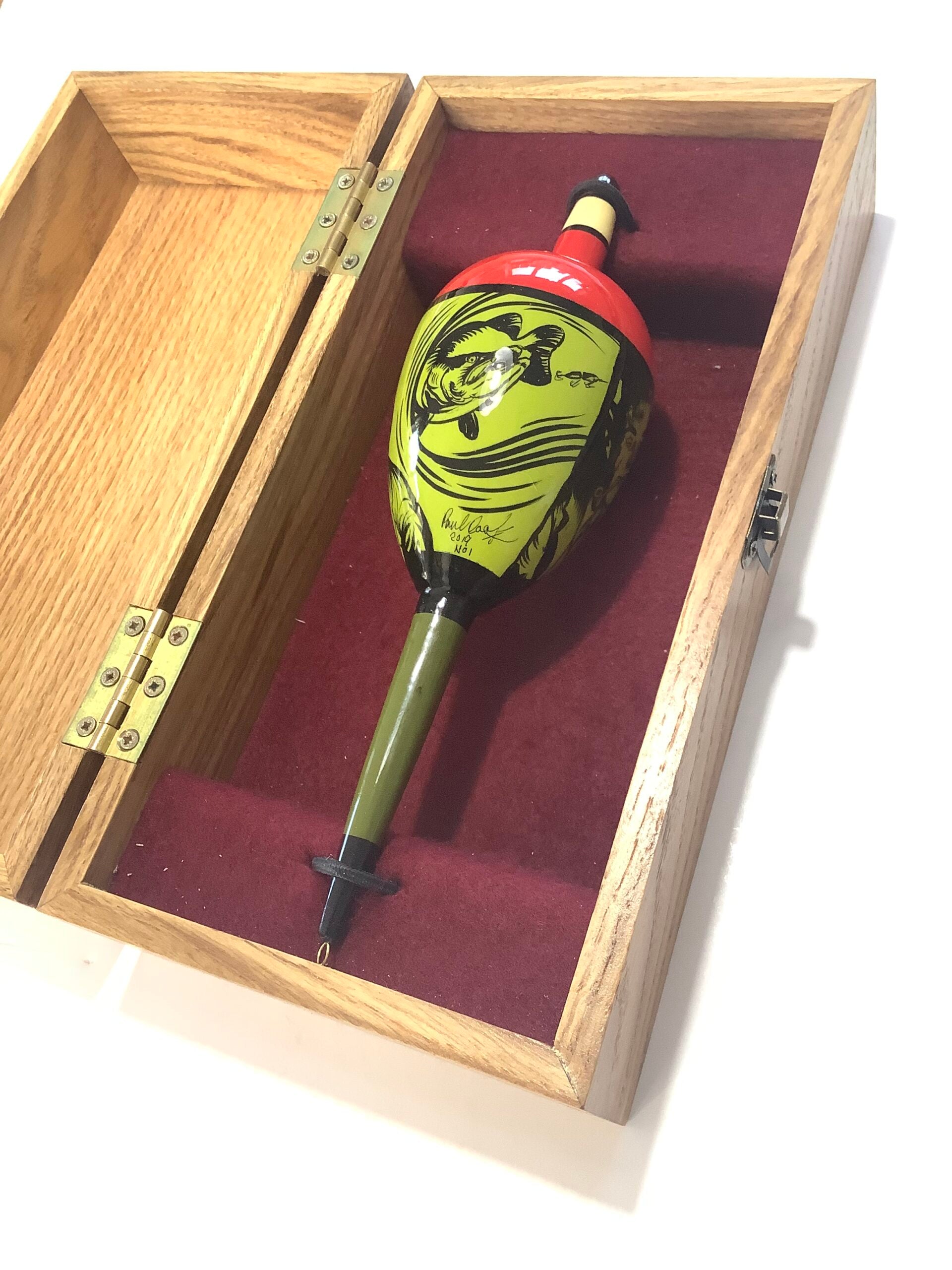 Large Presentation Mr. Crabtree No.1 PIKE FLOAT By PAUL COOK IN A SOLID OAK PRESENTATION BOX