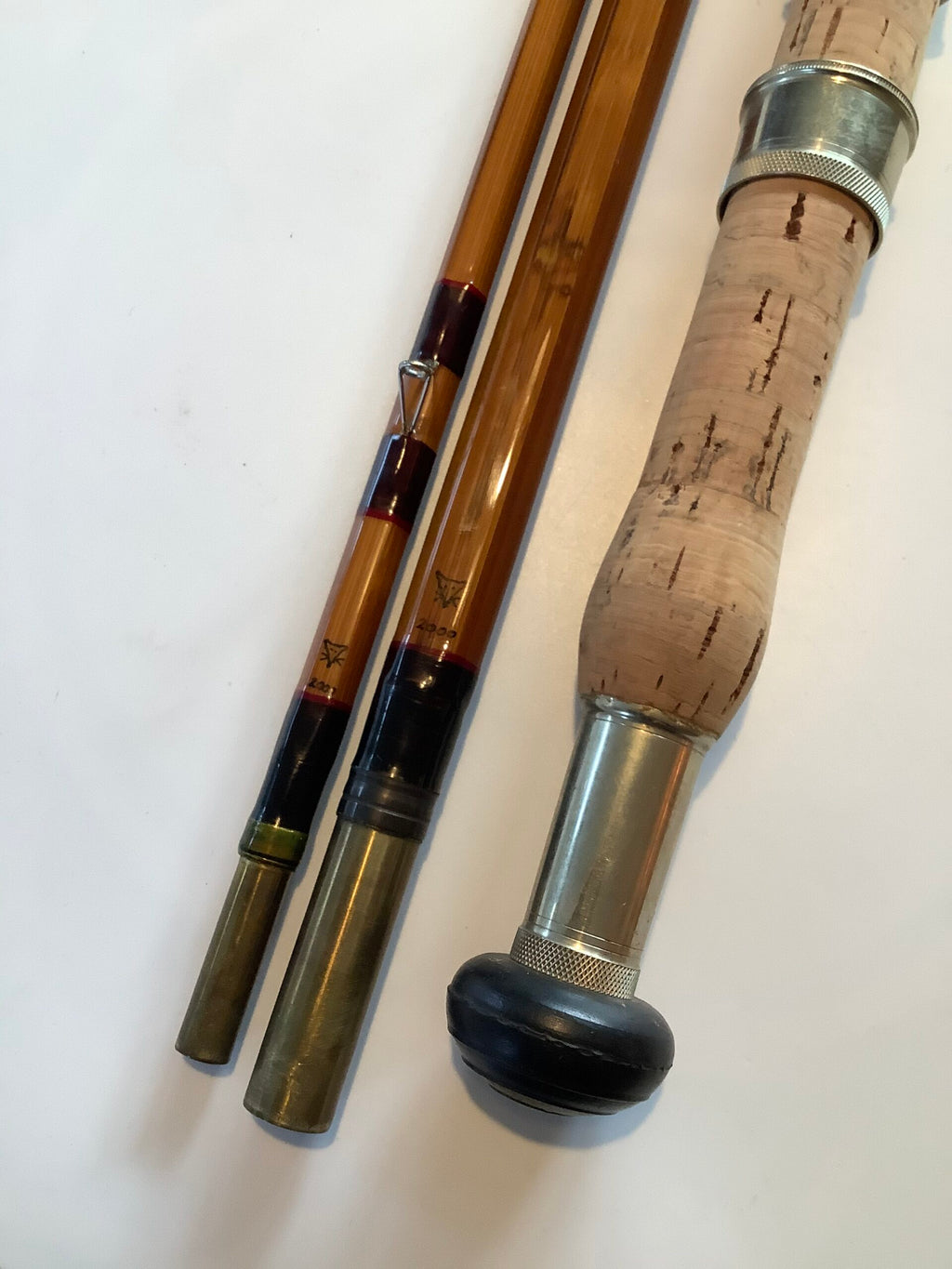 Rare Cadno hand built cane “ L D Trotting” rod 13ft 3” a three piece superb quality, beautiful dark tempered cane